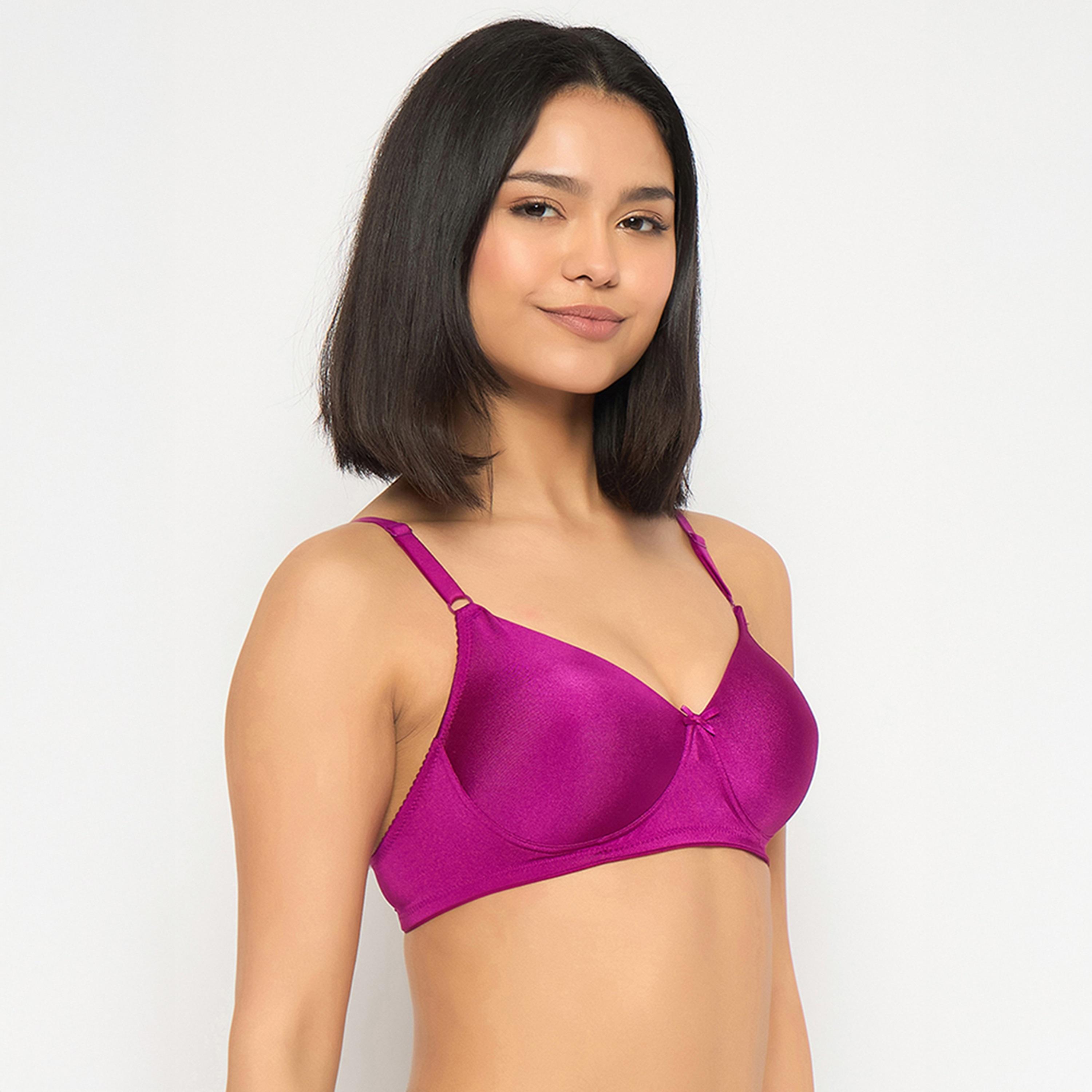 Clovia Padded Non-Wired Full Coverage Women's T-Shirt Bra in Pink-women-clothing-lingerie-bras-image-3