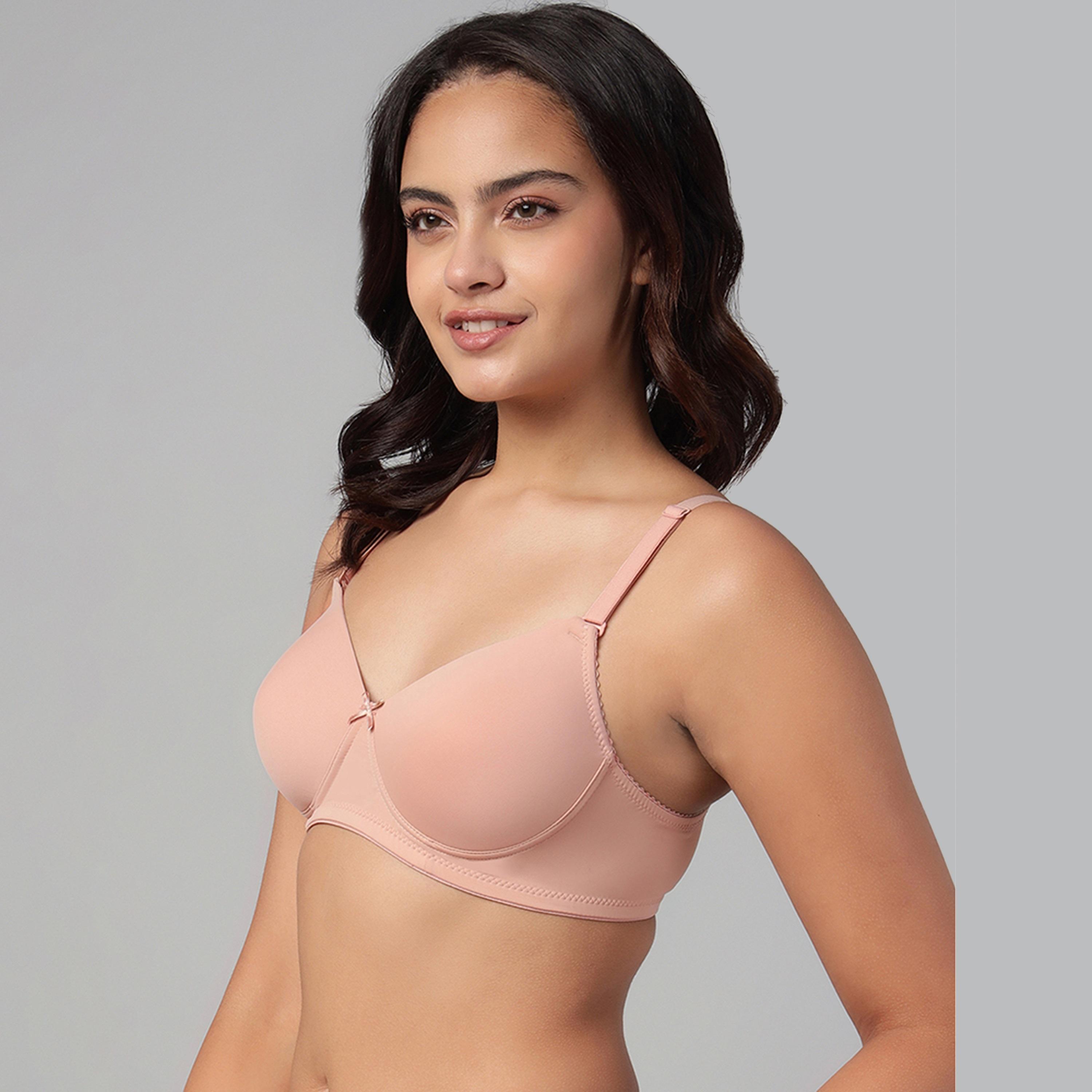 حمالة صدر تي شيرت مبطنة، بدون سلك، بتغطية كاملة، متعددة الارتداء - نود من كلوفيا-women-clothing-lingerie-bras-image-2