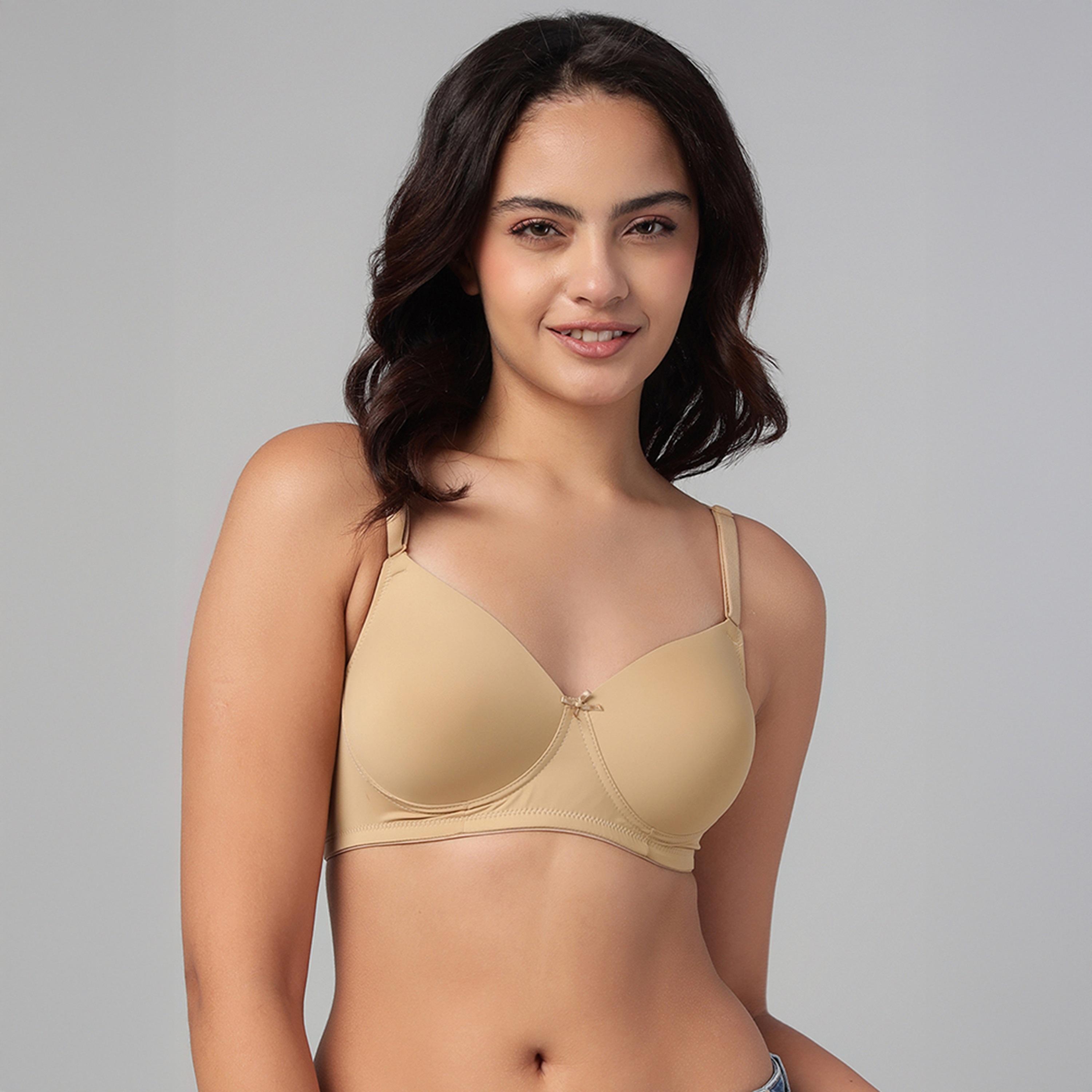 Clovia Padded Non-Wired Full Coverage Multiway Women's T-Shirt Bra in Nude Colour-women-clothing-lingerie-bras-image-1