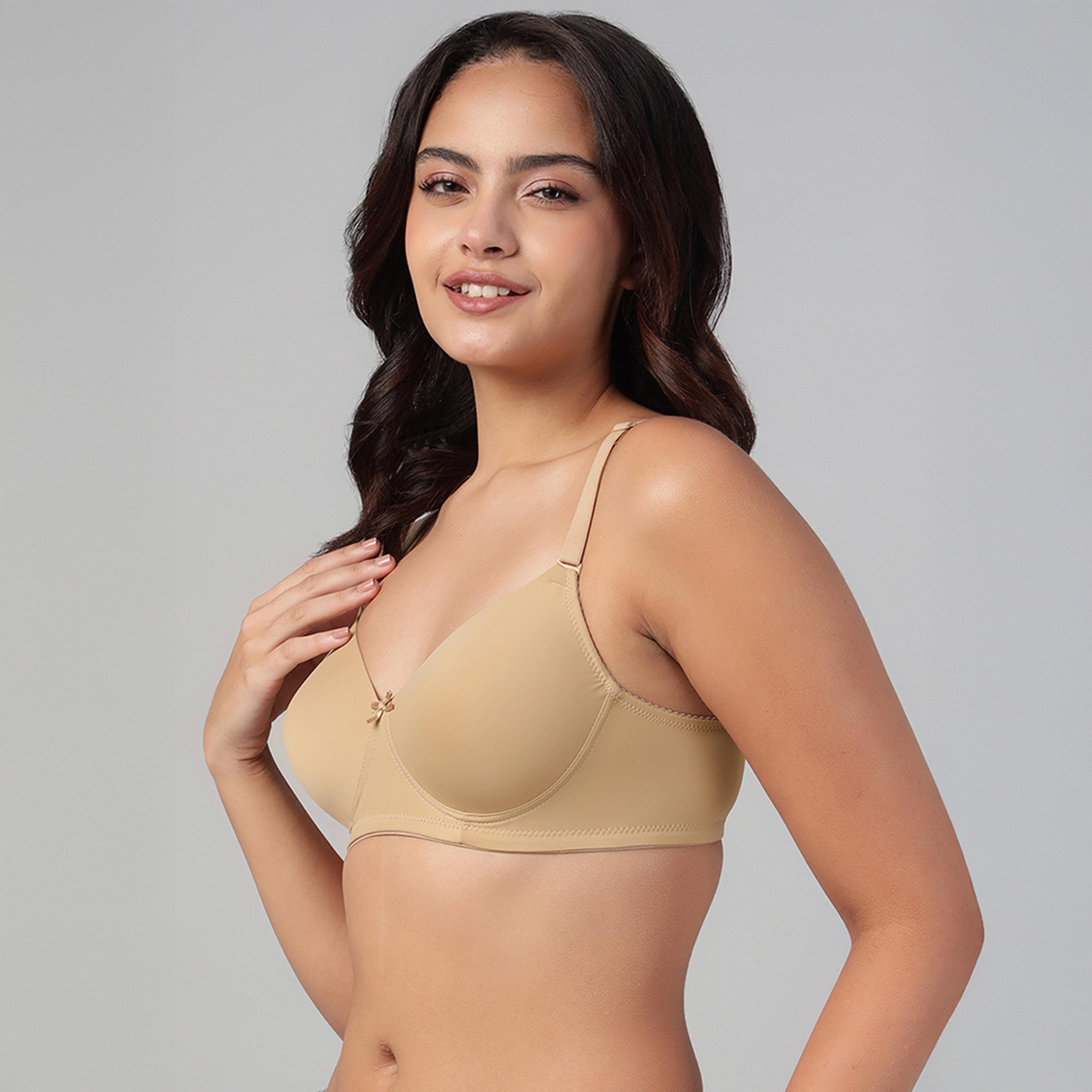 حمالة صدر تي شيرت مبطنة، بدون سلك، بتغطية كاملة، متعددة الارتداء - نود من كلوفيا-women-clothing-lingerie-bras-image-2
