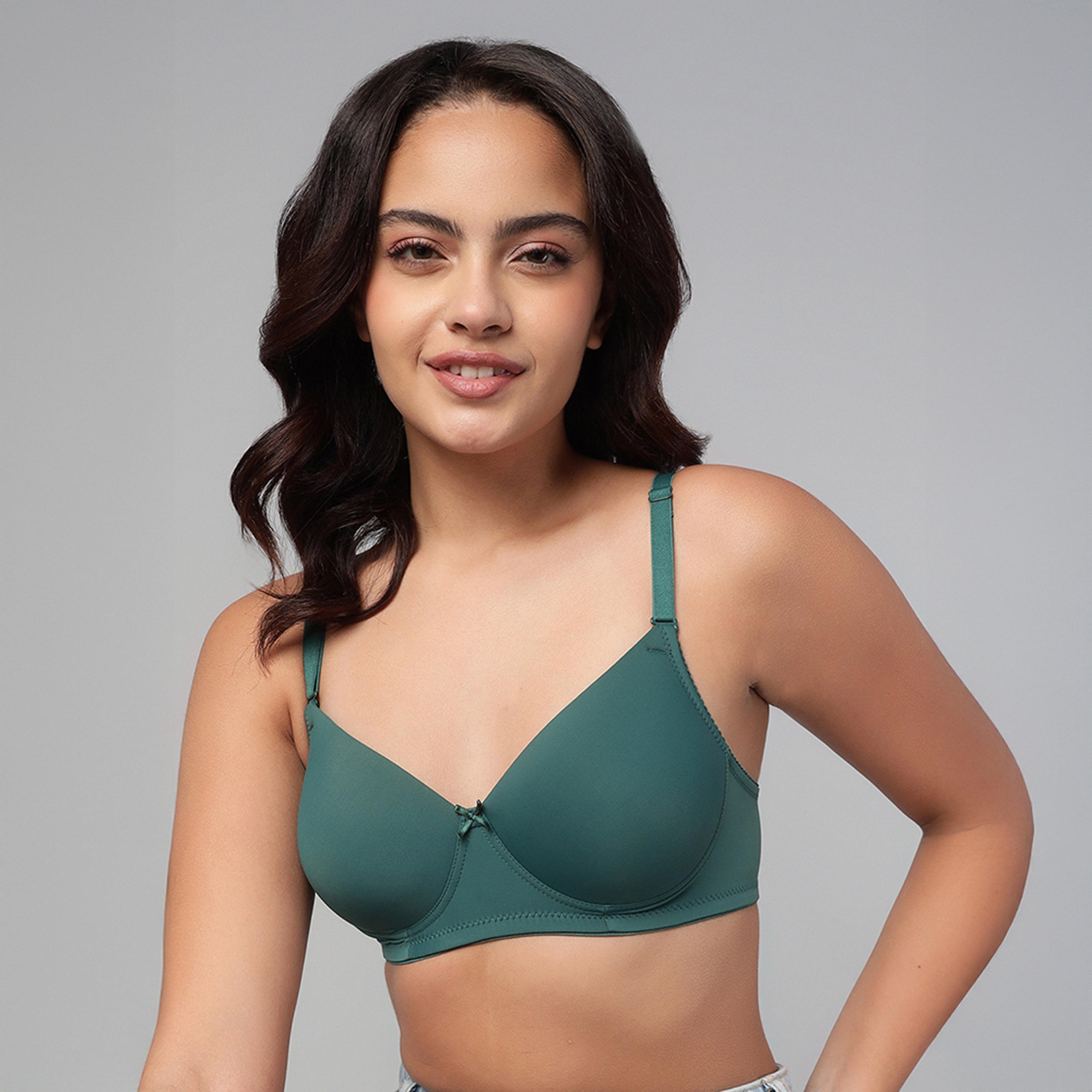 Clovia Padded Non-Wired Full Coverage Multiway Women's T-Shirt Bra in Teal Green-women-clothing-lingerie-bras-image-1
