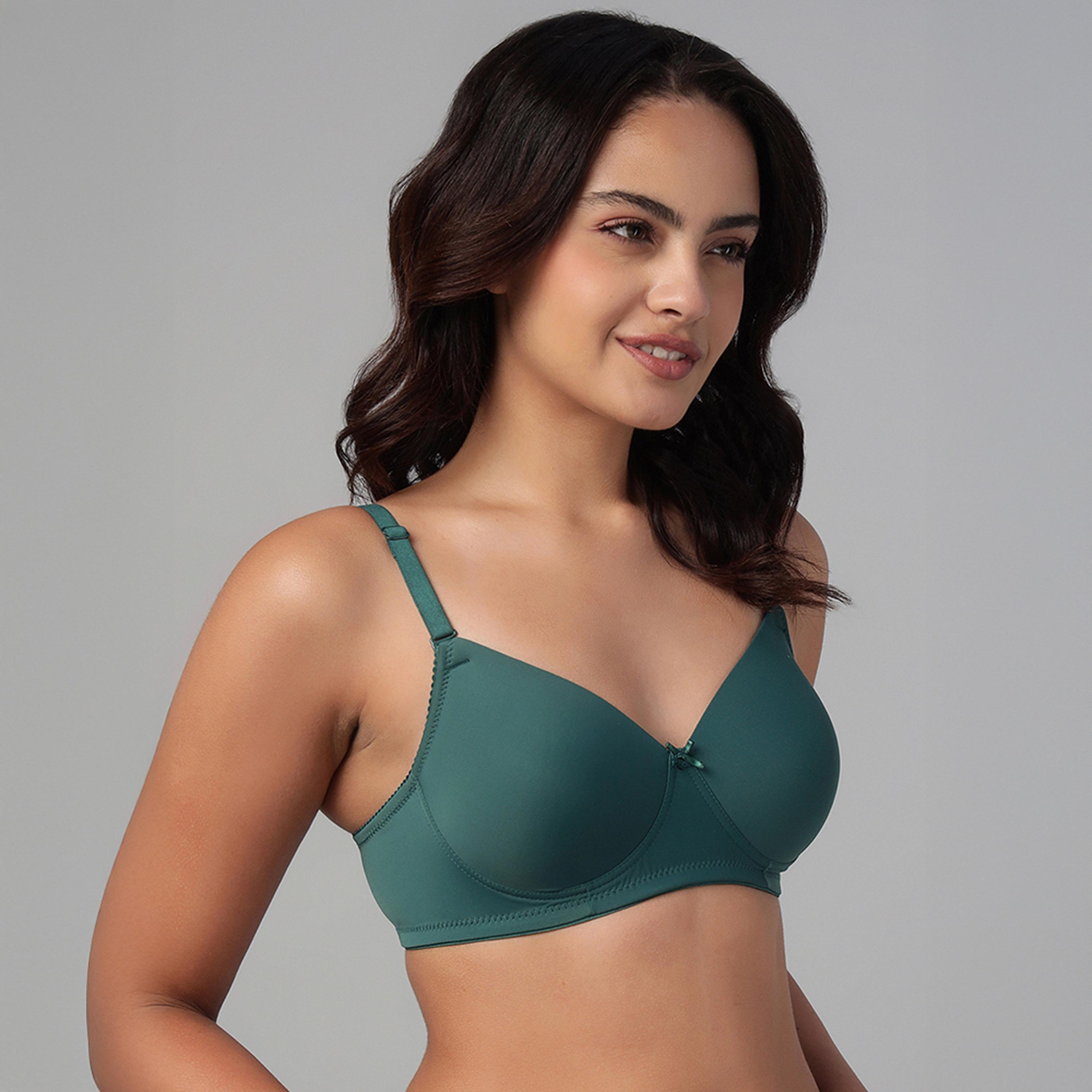 Clovia Padded Non-Wired Full Coverage Multiway Women's T-Shirt Bra in Teal Green-women-clothing-lingerie-bras-image-3