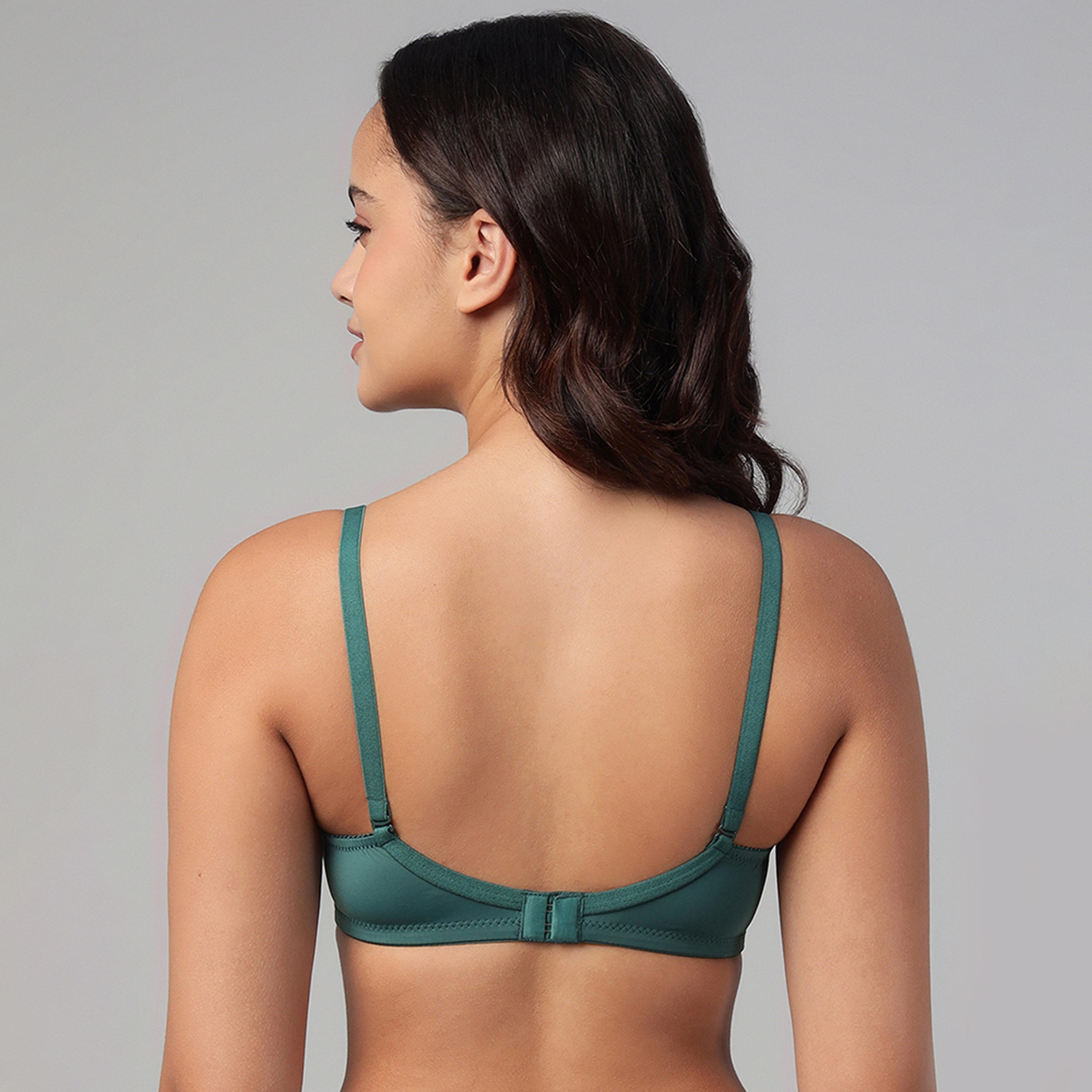 Clovia Padded Non-Wired Full Coverage Multiway Women's T-Shirt Bra in Teal Green-women-clothing-lingerie-bras-image-4