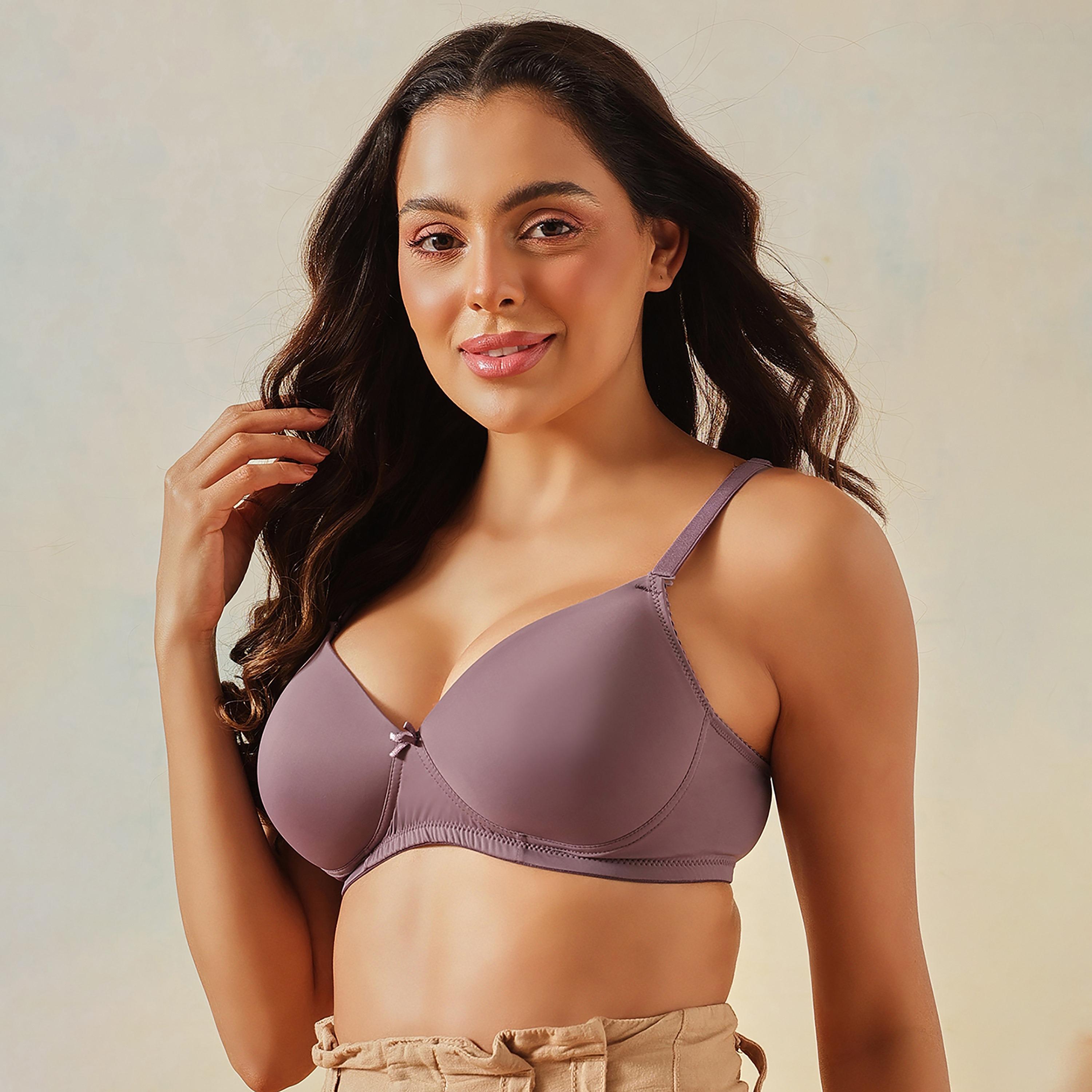 Clovia Padded Non-Wired Full Coverage Multiway Women's T-Shirt Bra in Light Purple-women-clothing-lingerie-bras-image-1