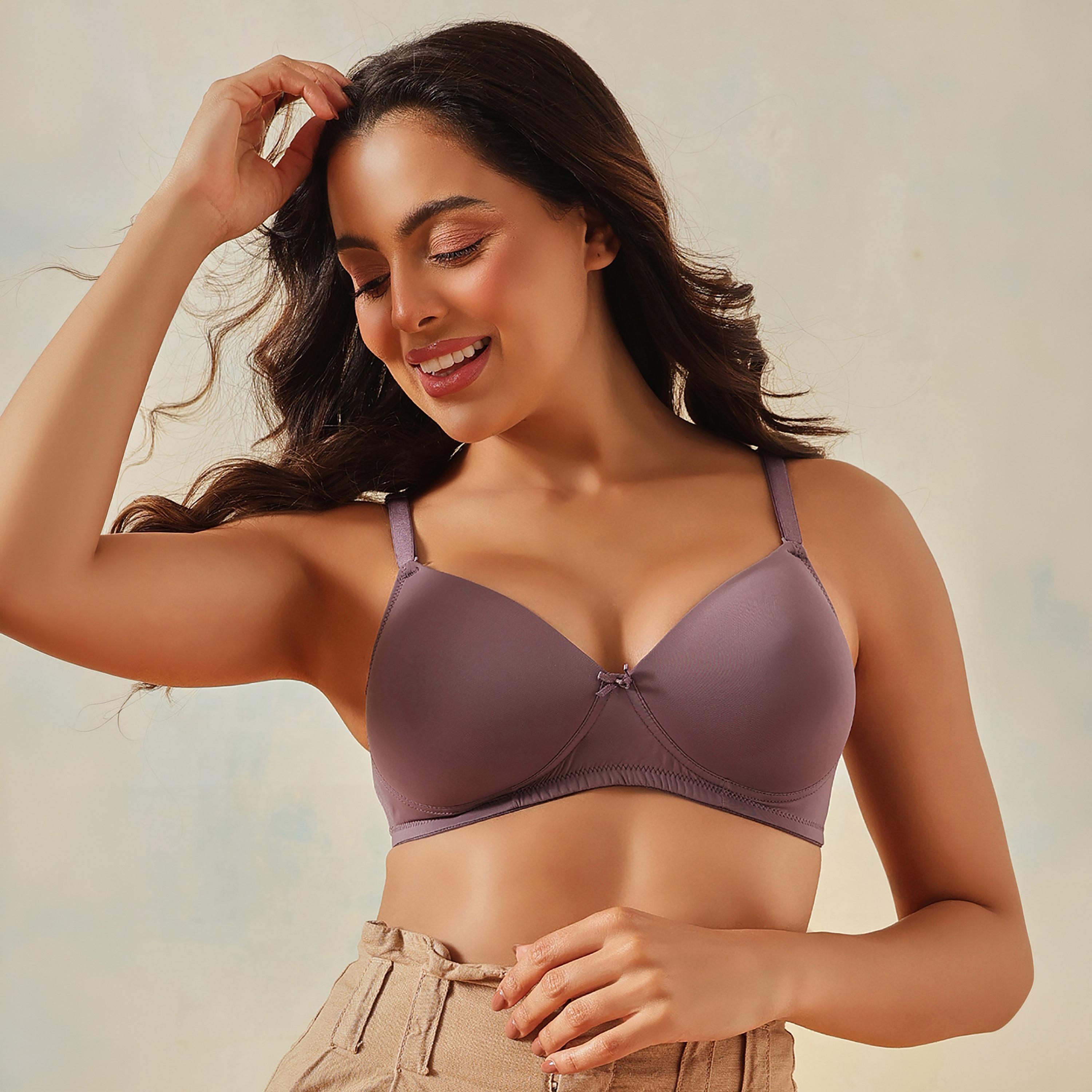 Clovia Padded Non-Wired Full Coverage Multiway Women's T-Shirt Bra in Light Purple-women-clothing-lingerie-bras-image-3