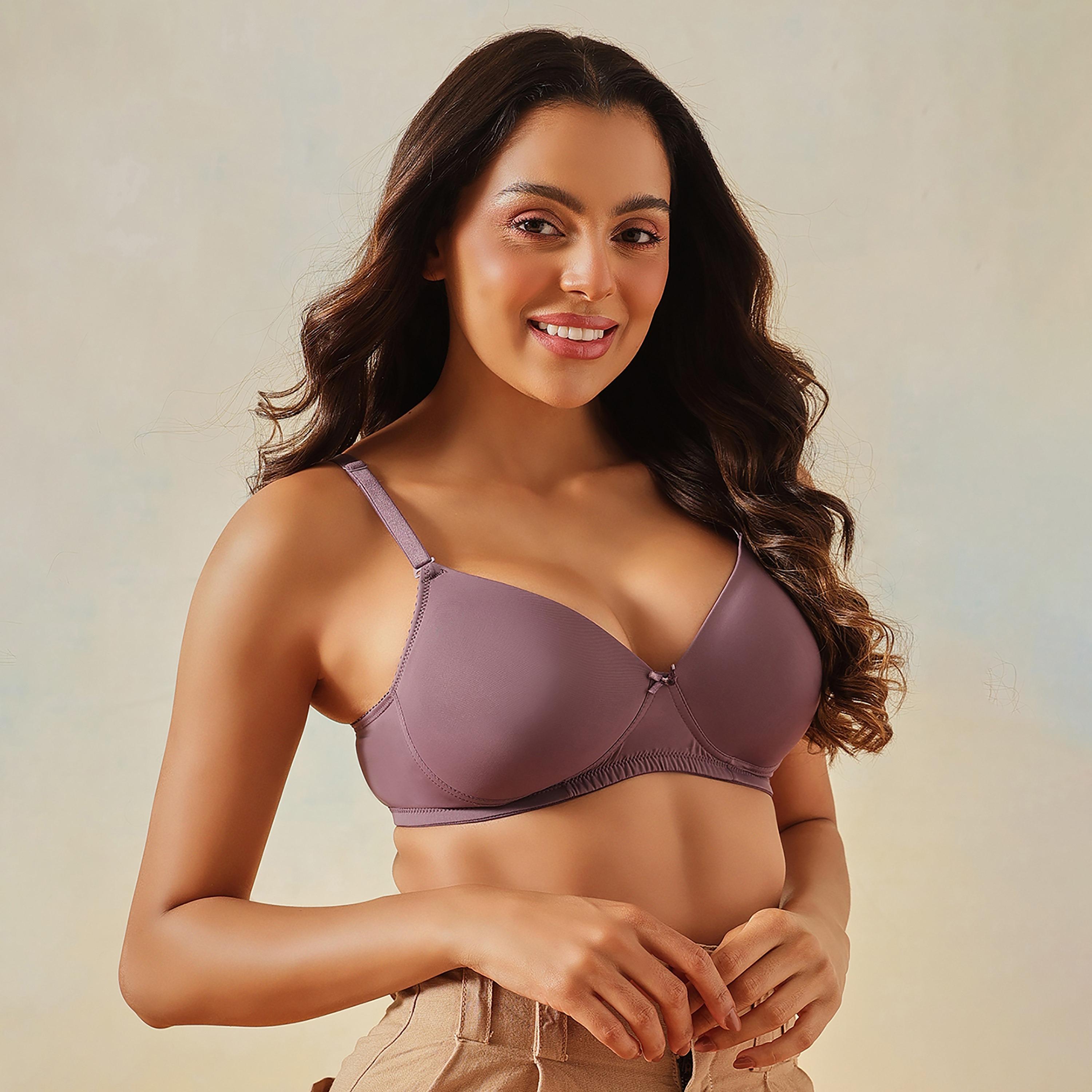 Clovia Padded Non-Wired Full Coverage Multiway Women's T-Shirt Bra in Light Purple-women-clothing-lingerie-bras-image-4
