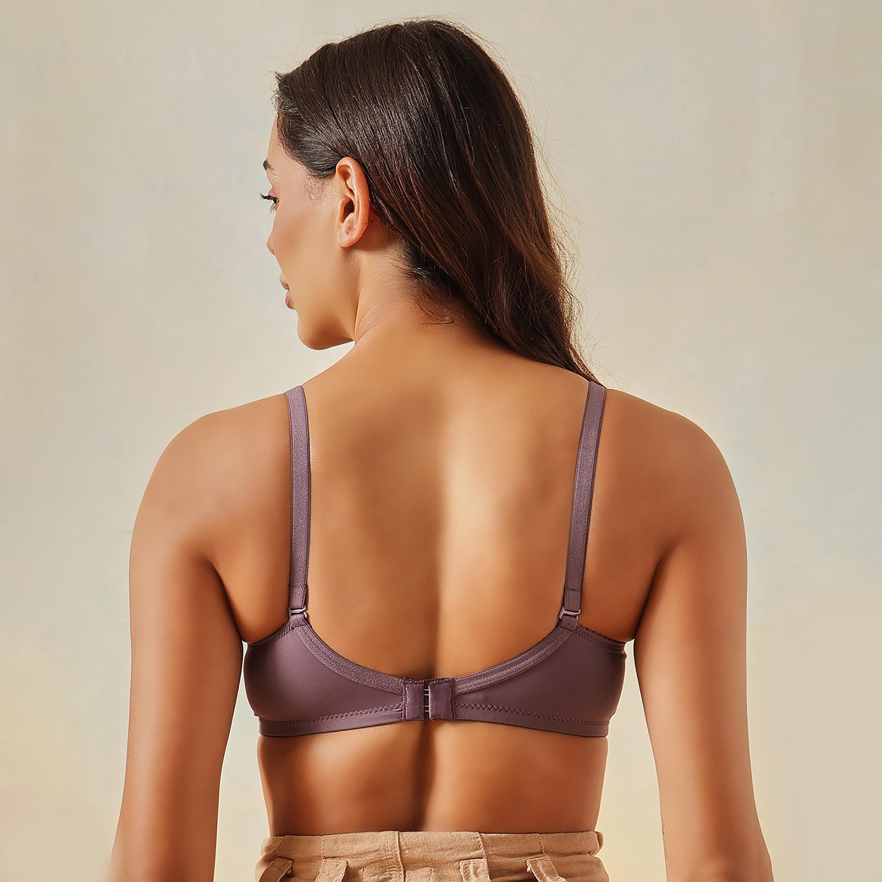 Clovia Padded Non-Wired Full Coverage Multiway Women's T-Shirt Bra in Light Purple-women-clothing-lingerie-bras-image-5
