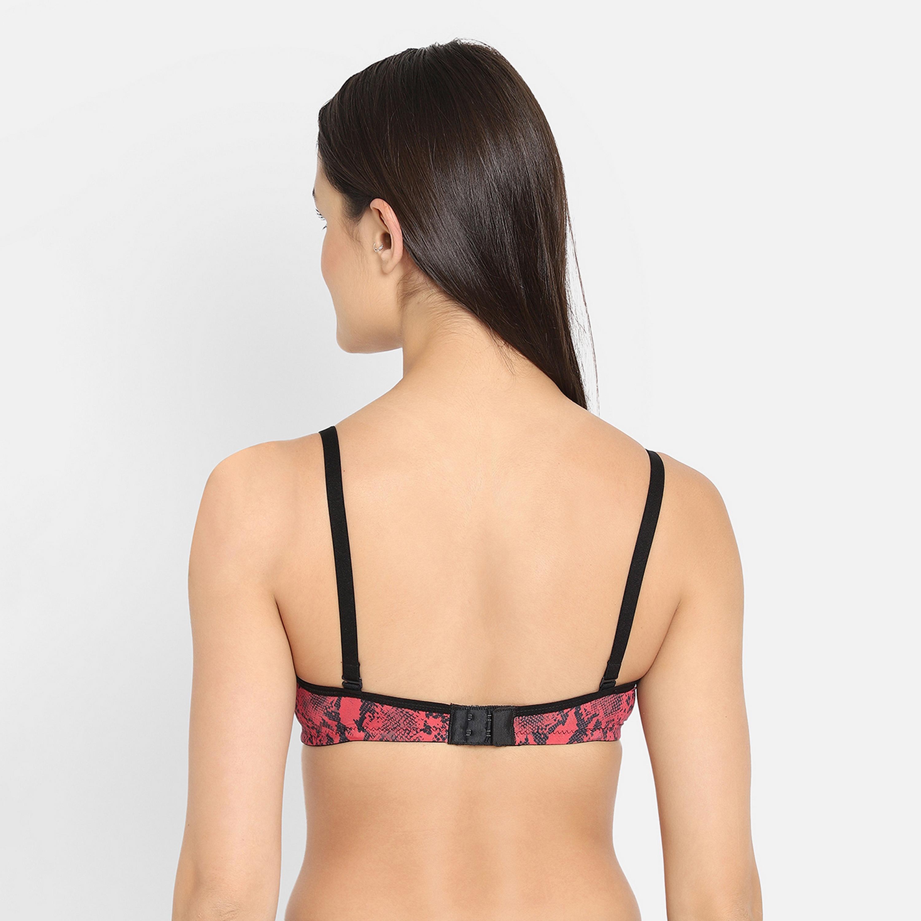 Clovia Lightly Padded Non-Wired Full Cup Snakeskin Print Multiway Women's Bridal Bra in Pink - Lace-women-clothing-lingerie-bras-image-4