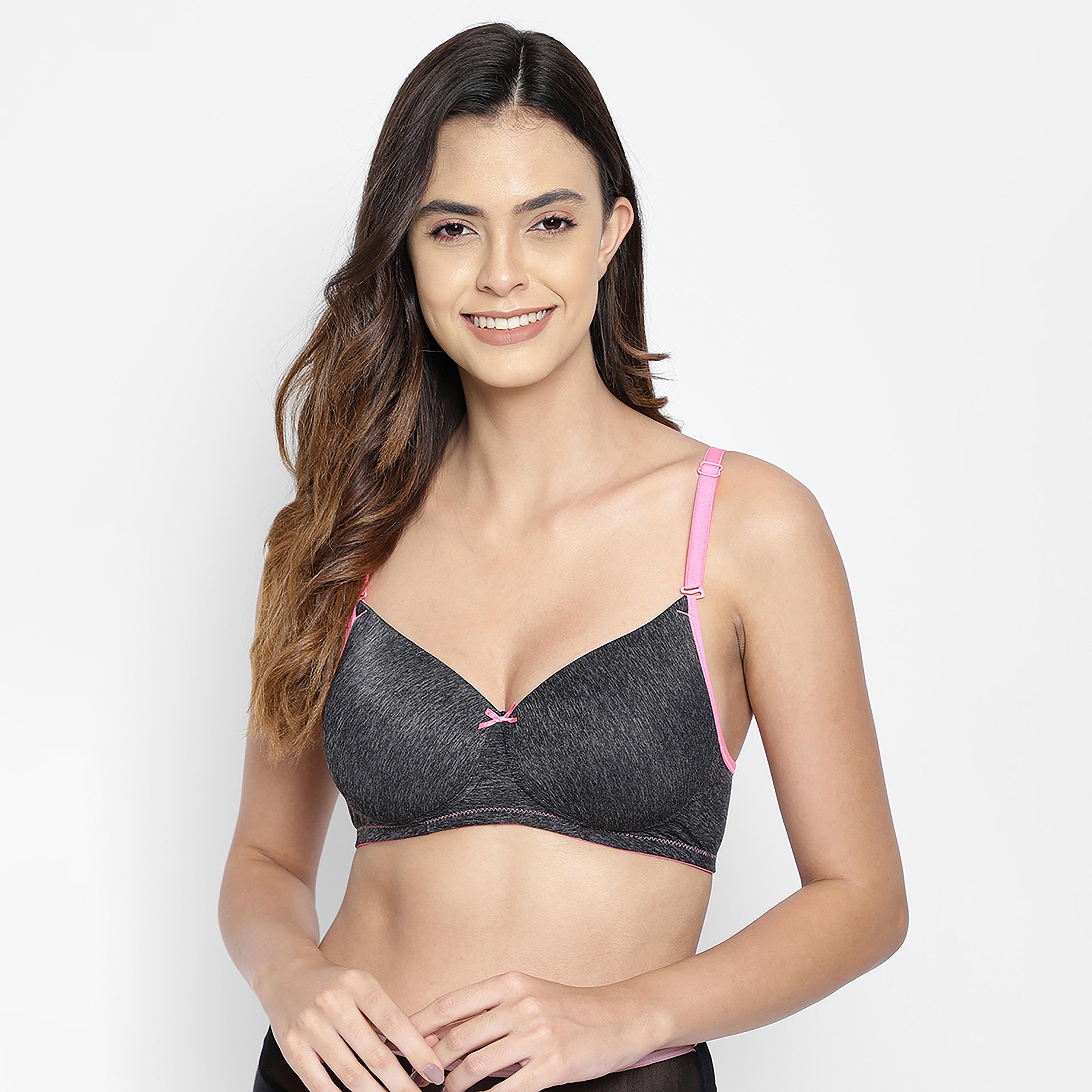 Clovia Padded Non-Wired Full Cup Women's Multiway T-shirt Bra in Dark Grey-women-clothing-lingerie-bras-image-1