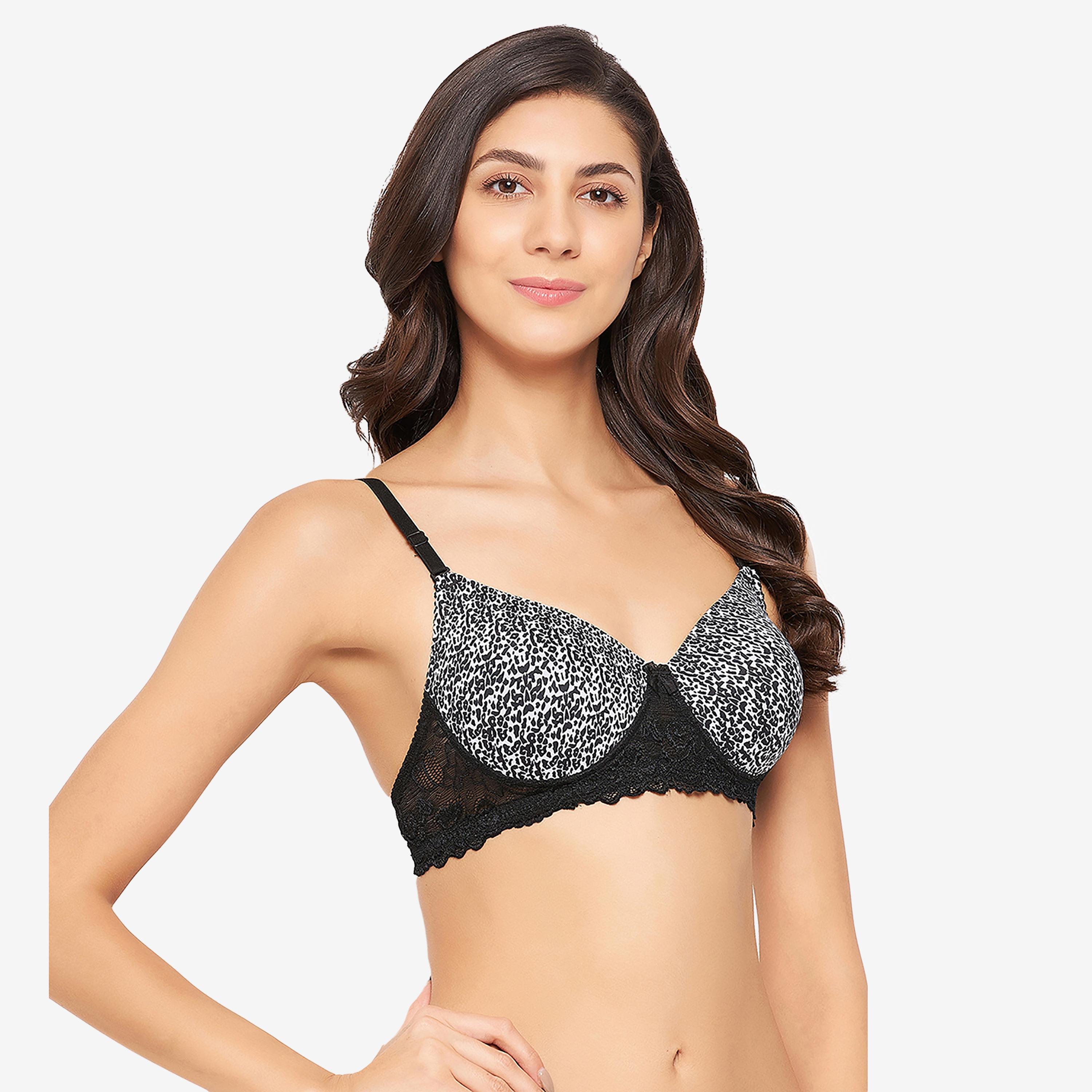 Clovia Padded Non-Wired Full Cup Animal Print Women's Multiway T-shirt Bra in White-women-clothing-lingerie-bras-image-3