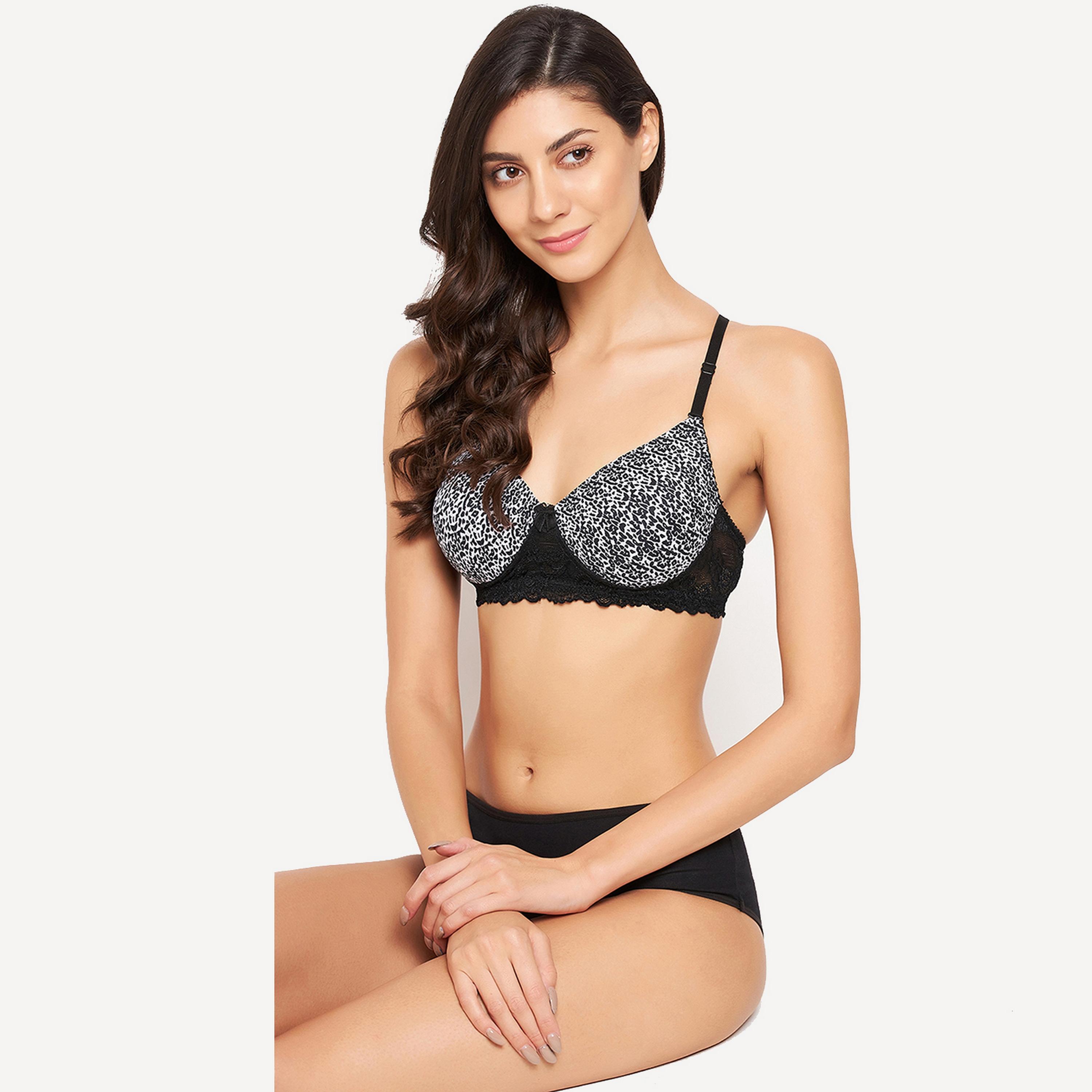 Clovia Padded Non-Wired Full Cup Animal Print Women's Multiway T-shirt Bra in White-women-clothing-lingerie-bras-image-7