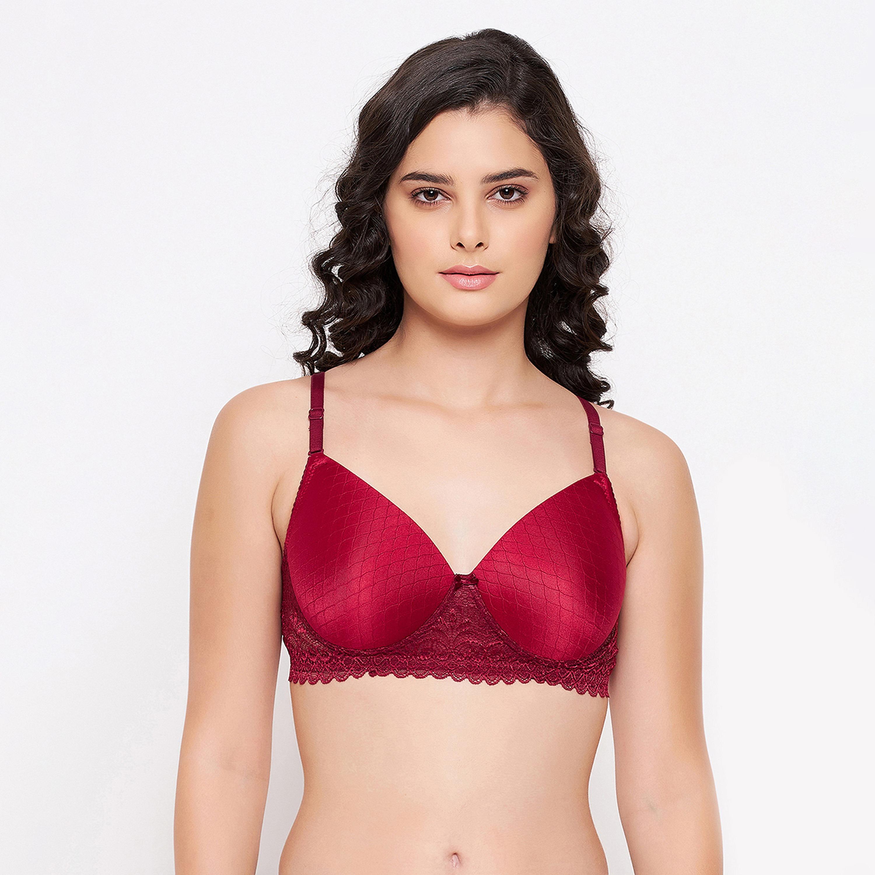 Clovia Padded Non-Wired Full Cup Multiway Women's Bridal Bra in Maroon-women-clothing-lingerie-bras-image-1