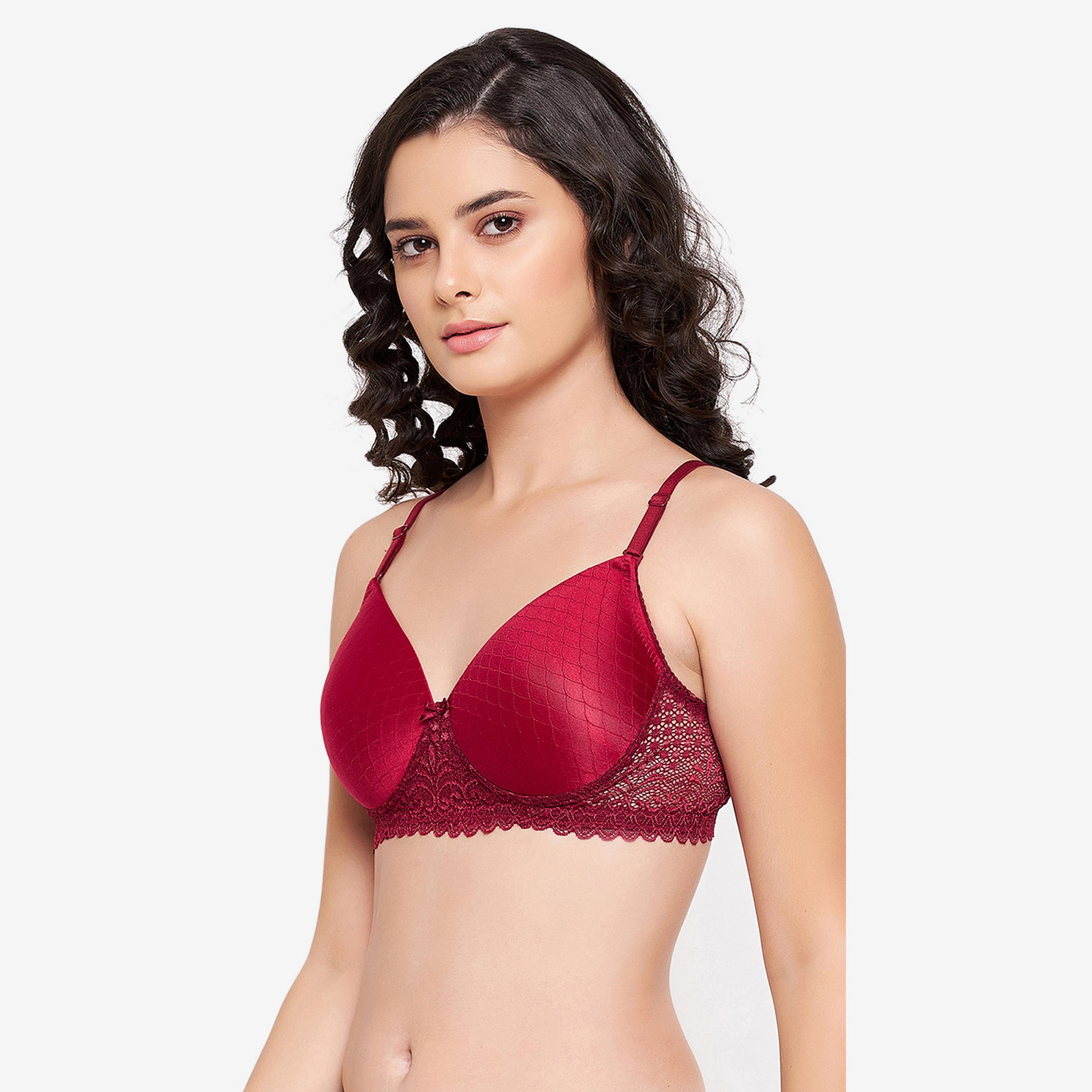 Clovia Padded Non-Wired Full Cup Multiway Women's Bridal Bra in Maroon-women-clothing-lingerie-bras-image-2
