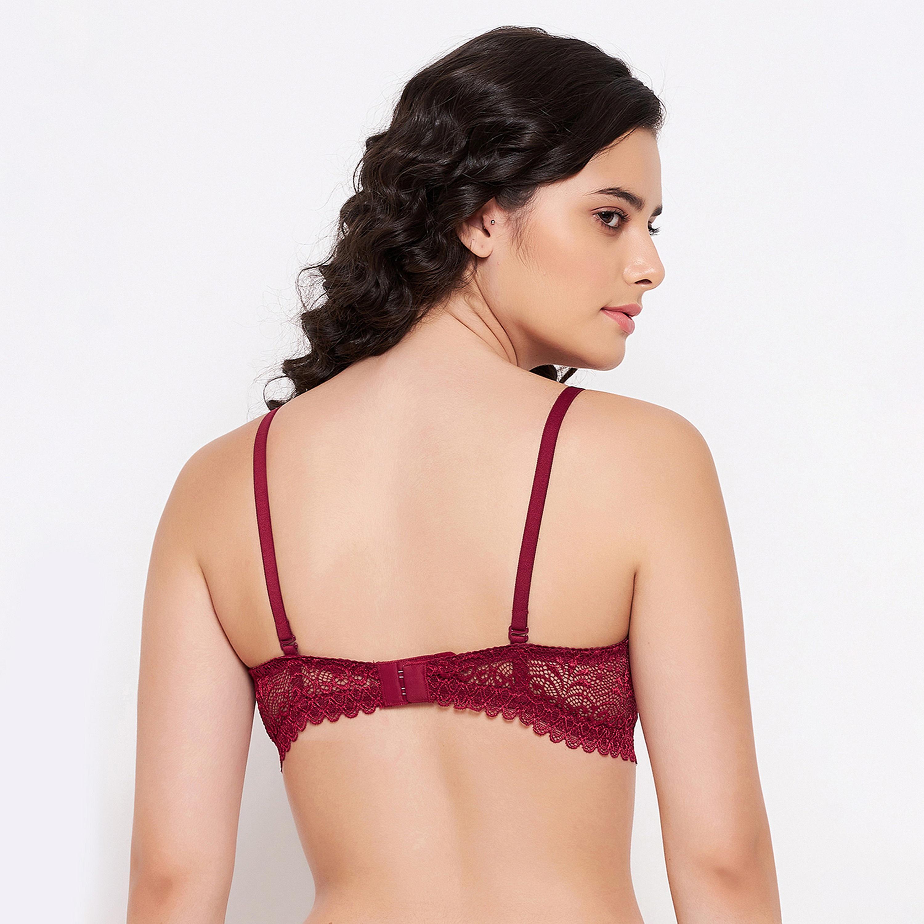 Clovia Padded Non-Wired Full Cup Multiway Women's Bridal Bra in Maroon-women-clothing-lingerie-bras-image-5