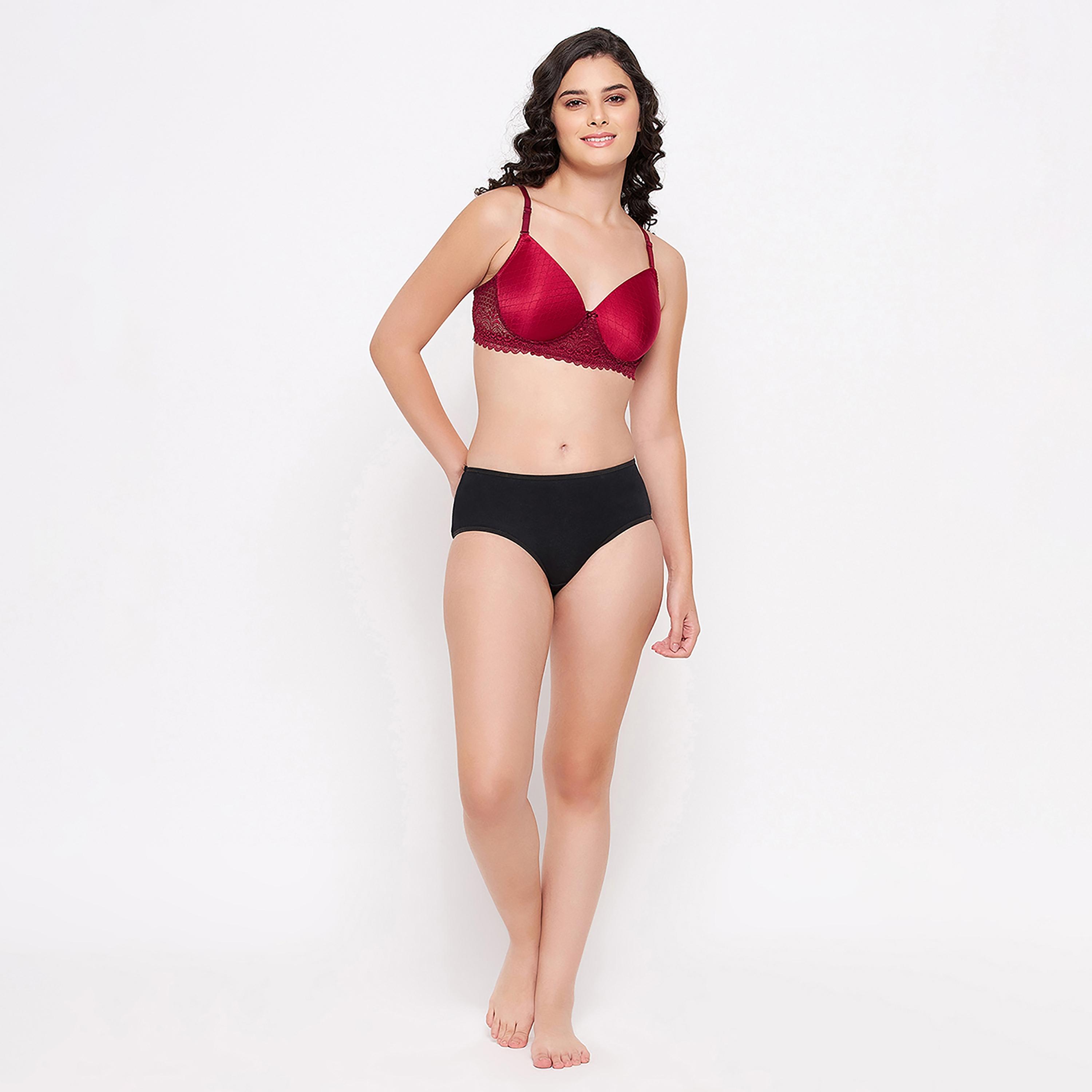 Clovia Padded Non-Wired Full Cup Multiway Women's Bridal Bra in Maroon-women-clothing-lingerie-bras-image-8