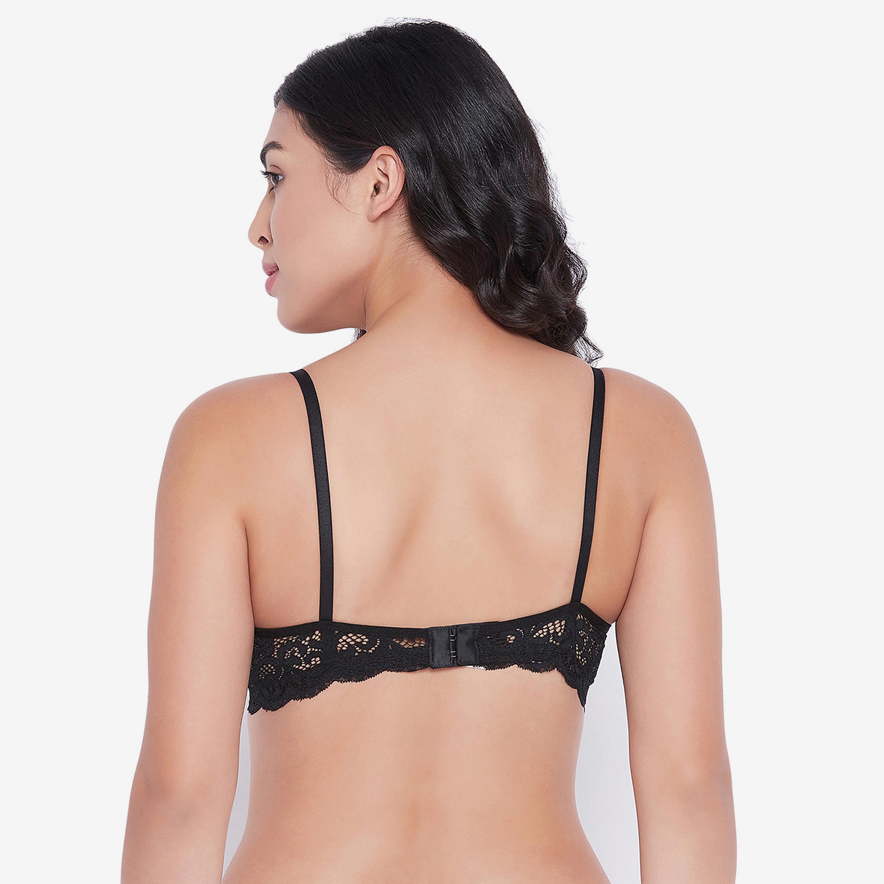 Clovia Padded Non-Wired Full Cup Heart Print Women's T-Shirt Bra in Black-women-clothing-lingerie-bras-image-4