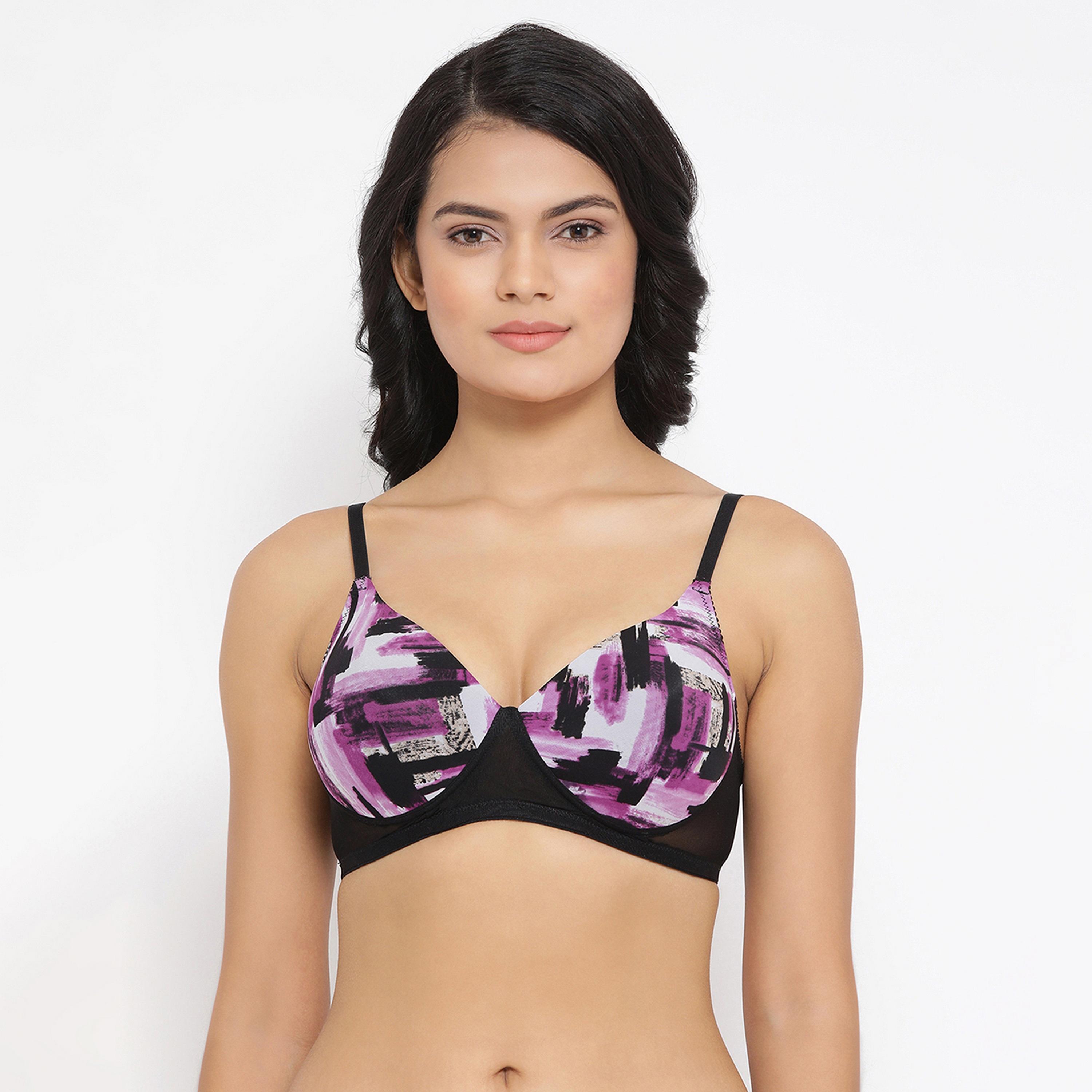 حمالة صدر تي شيرت نسائية مبطنة وغير سلكية بتغطية كاملة من كلوفيا باللون الأسود - Powernet-women-clothing-lingerie-bras-image-1