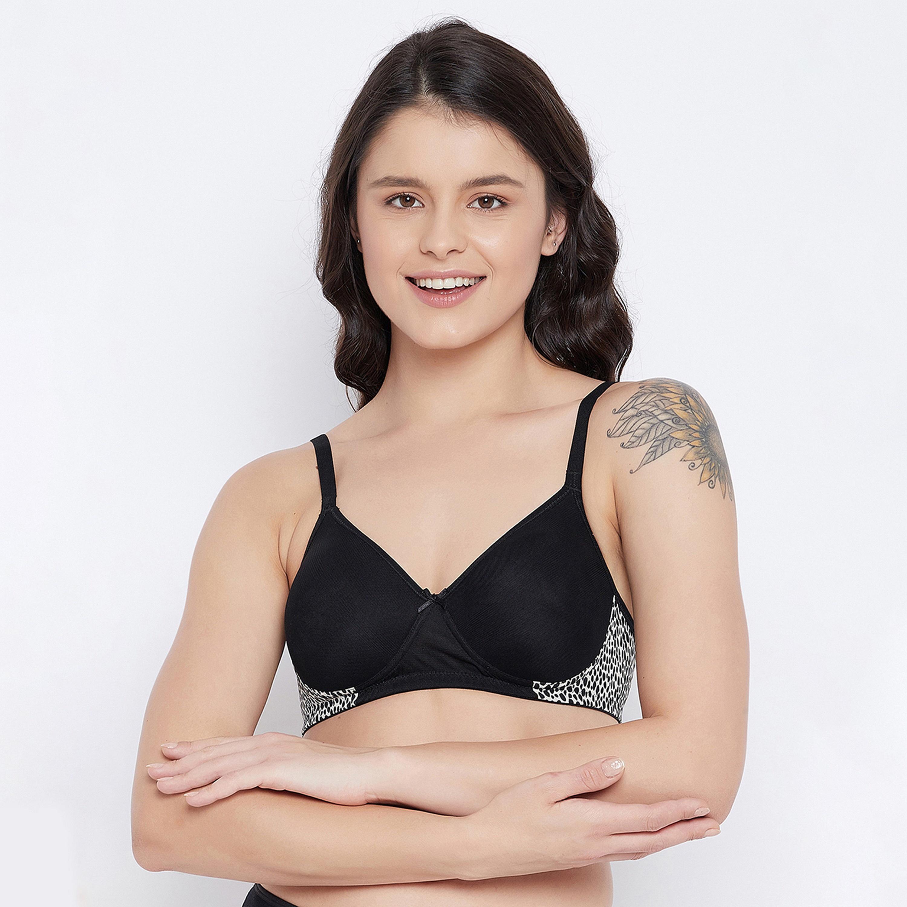 حمالة صدر نسائية مبطنة وغير سلكية من كلوفيا باللون الأسود-women-clothing-lingerie-bras-image-1