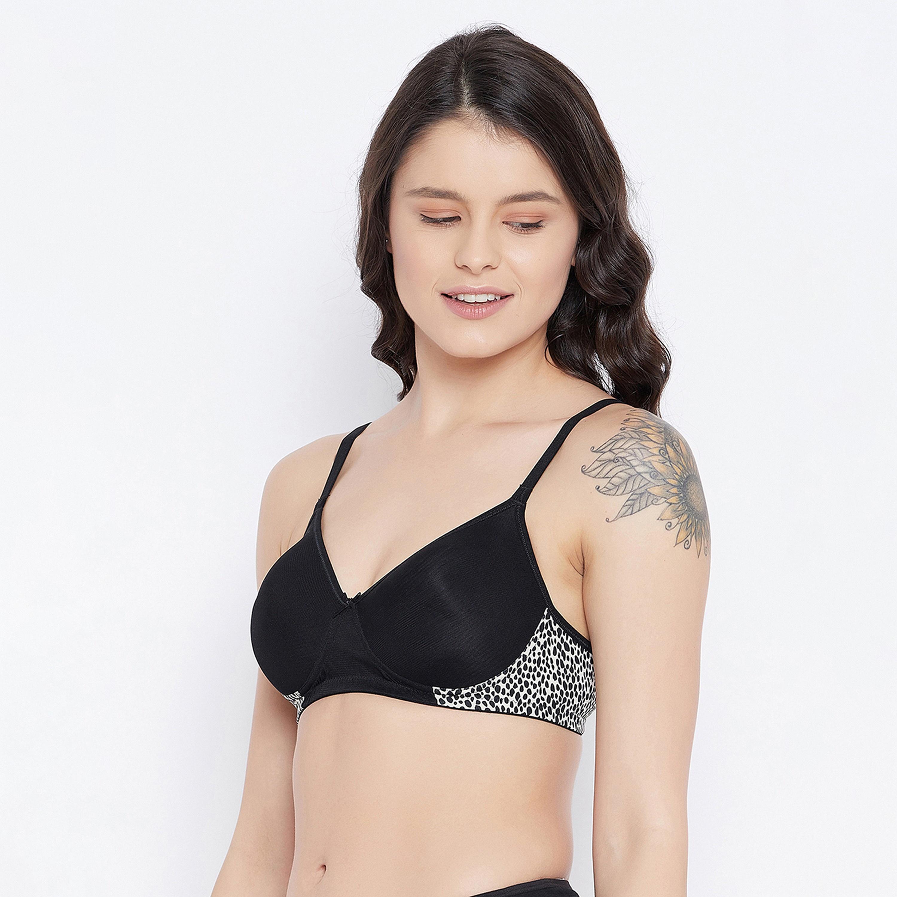 حمالة صدر نسائية مبطنة وغير سلكية من كلوفيا باللون الأسود-women-clothing-lingerie-bras-image-2