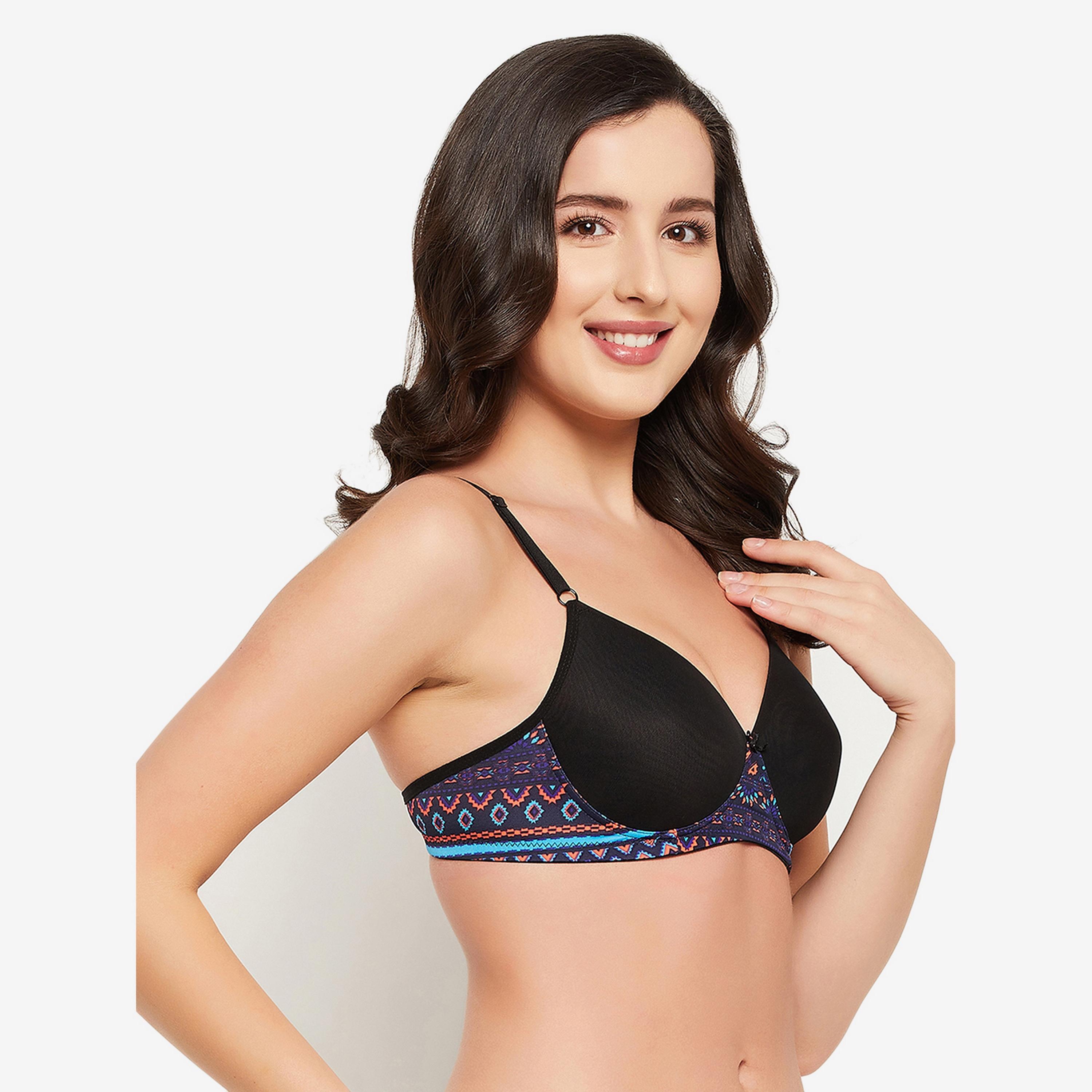 Clovia Padded Non-Wired Full Cup Women's T-Shirt Bra in Black-women-clothing-lingerie-bras-image-3