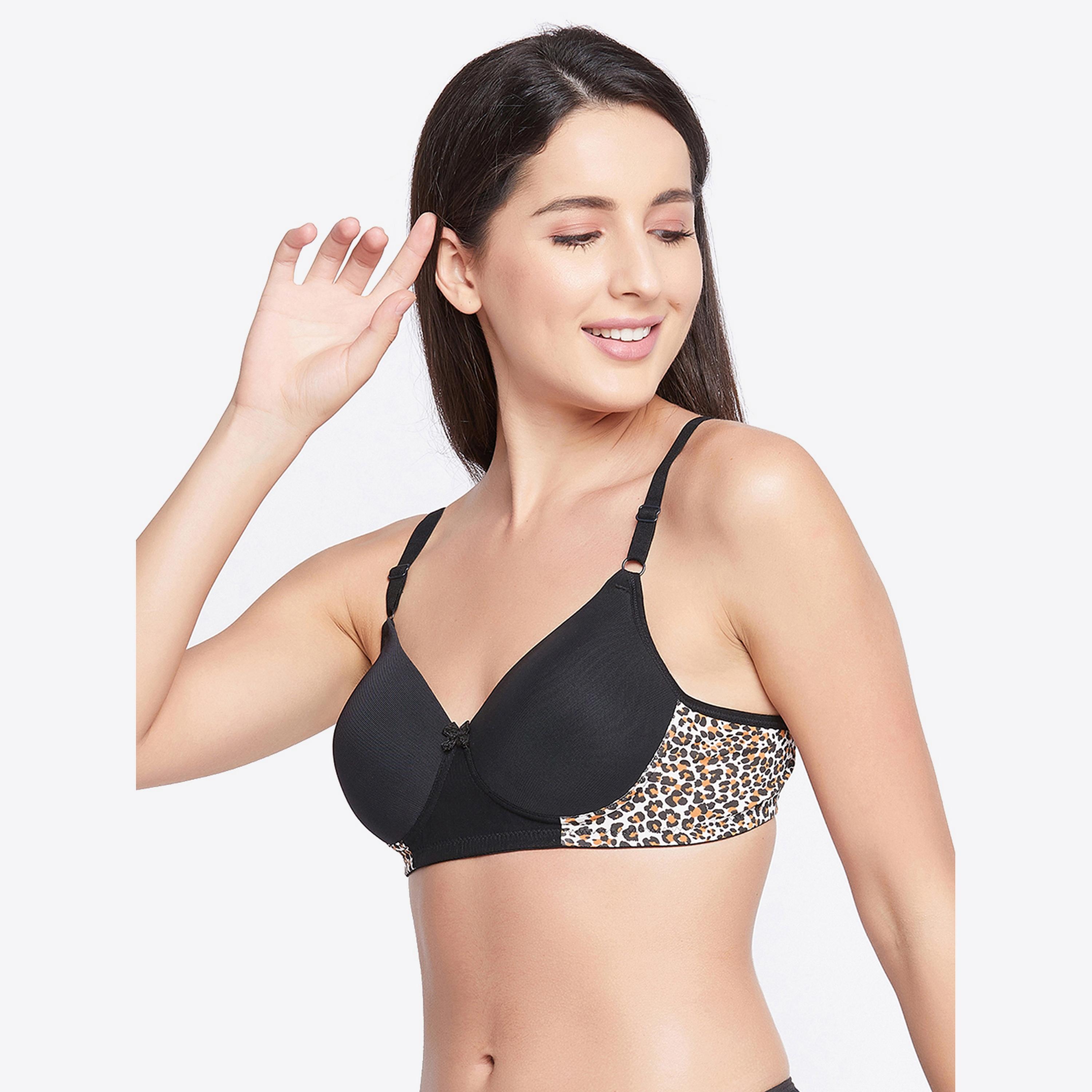 Clovia Padded Non-Wired Full Cup Women's T-Shirt Bra in Black-women-clothing-lingerie-bras-image-2