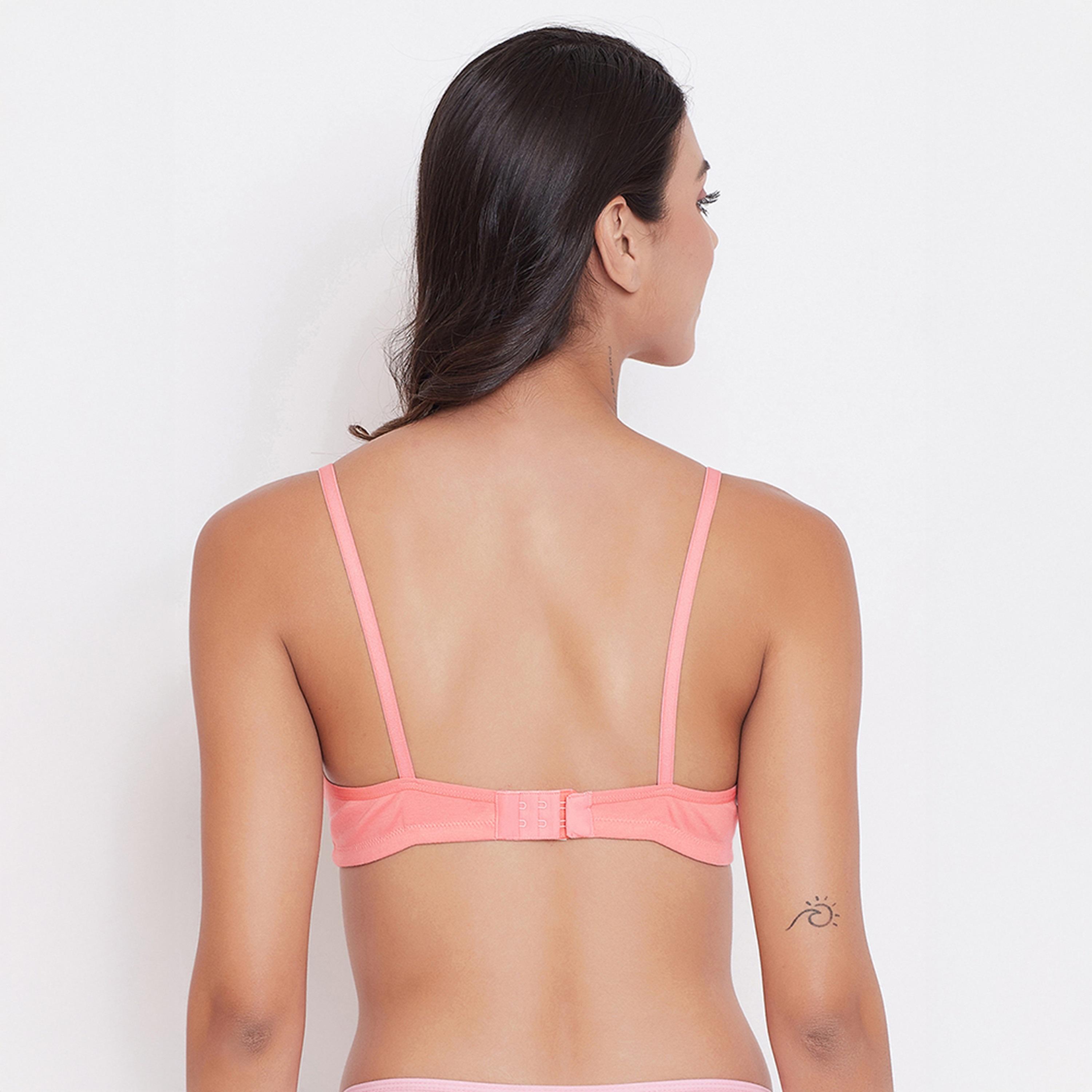 Clovia Non-Padded Non-Wired Full Coverage Women's T-Shirt Bra in Peach Pink - Cotton-women-clothing-lingerie-bras-image-4