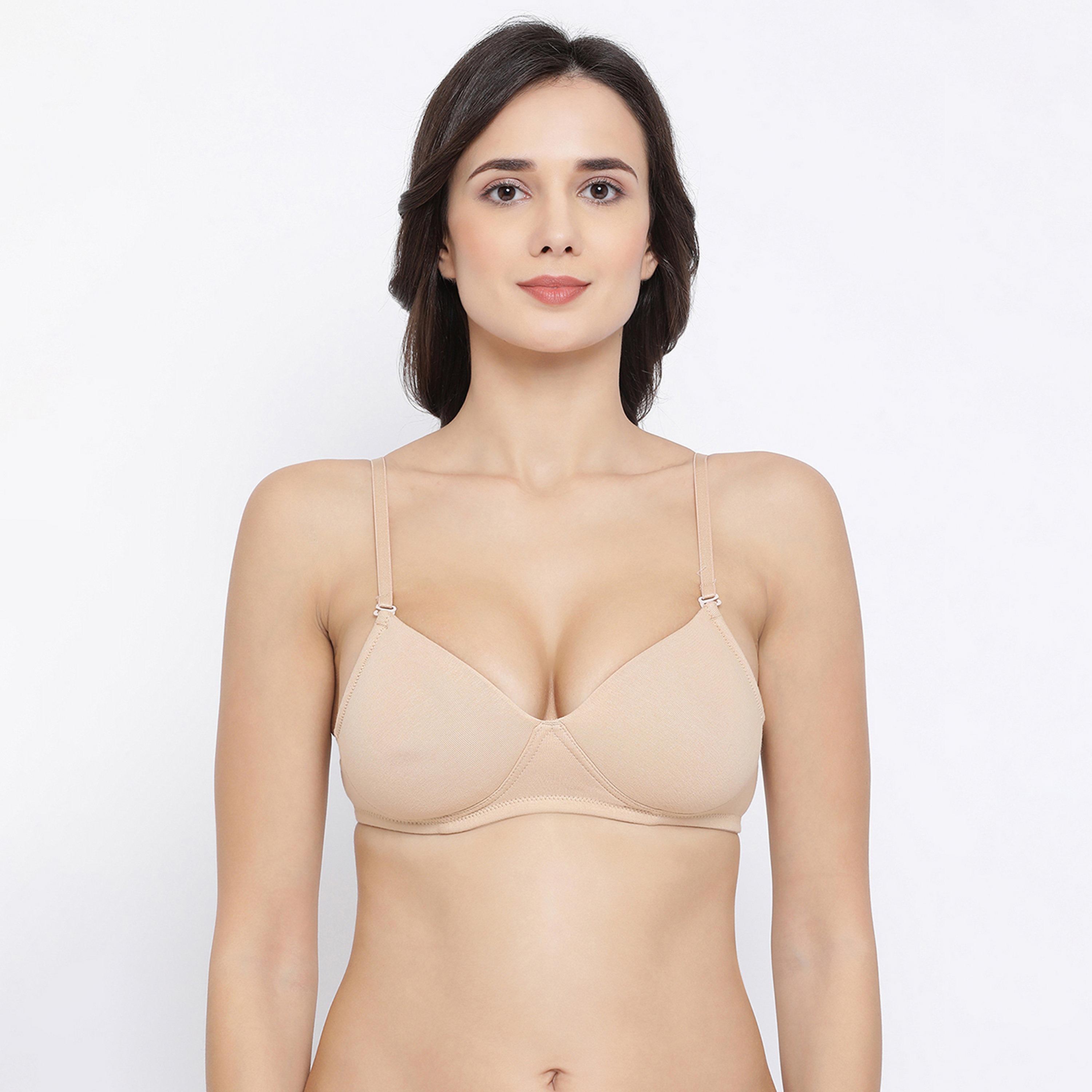 Clovia Padded Non-Wired Full Coverage Multiway Women's T-Shirt Bra in Beige-women-clothing-lingerie-bras-image-1