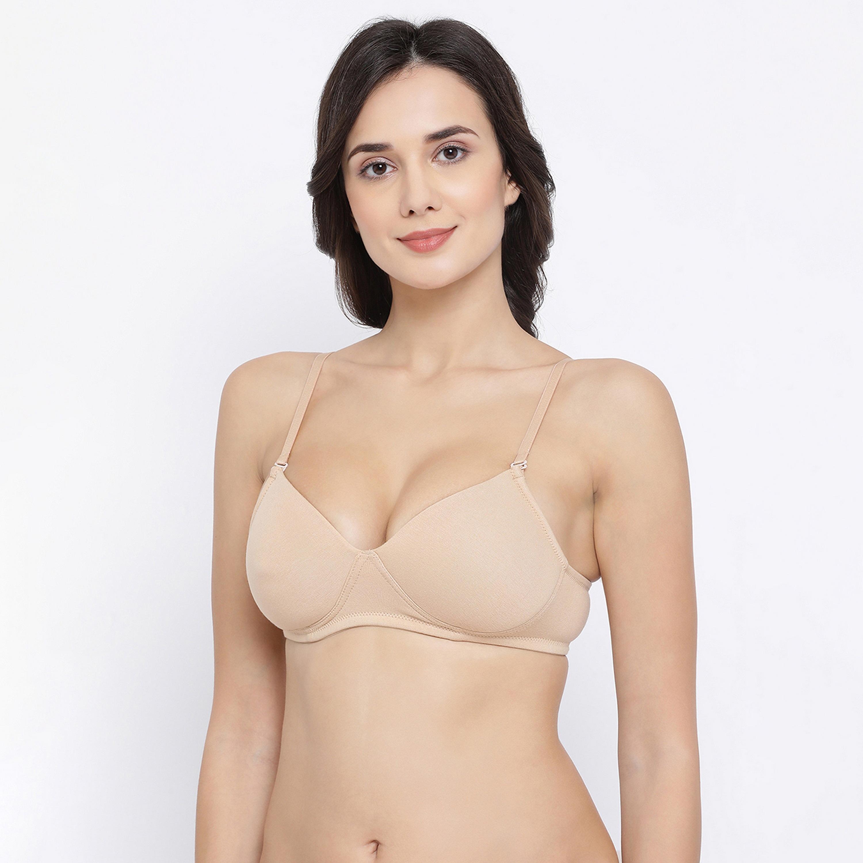 Clovia Padded Non-Wired Full Coverage Multiway Women's T-Shirt Bra in Beige-women-clothing-lingerie-bras-image-3