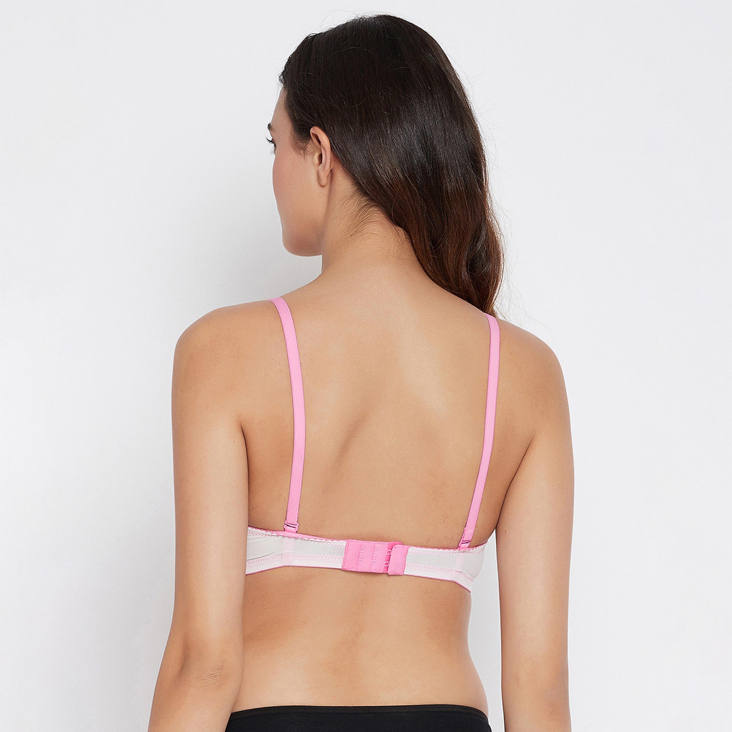 Clovia Level 1 Push-up Non-Wired Demi Cup Floral Print Multiway Women's T-Shirt Bra in White-women-clothing-lingerie-bras-image-4