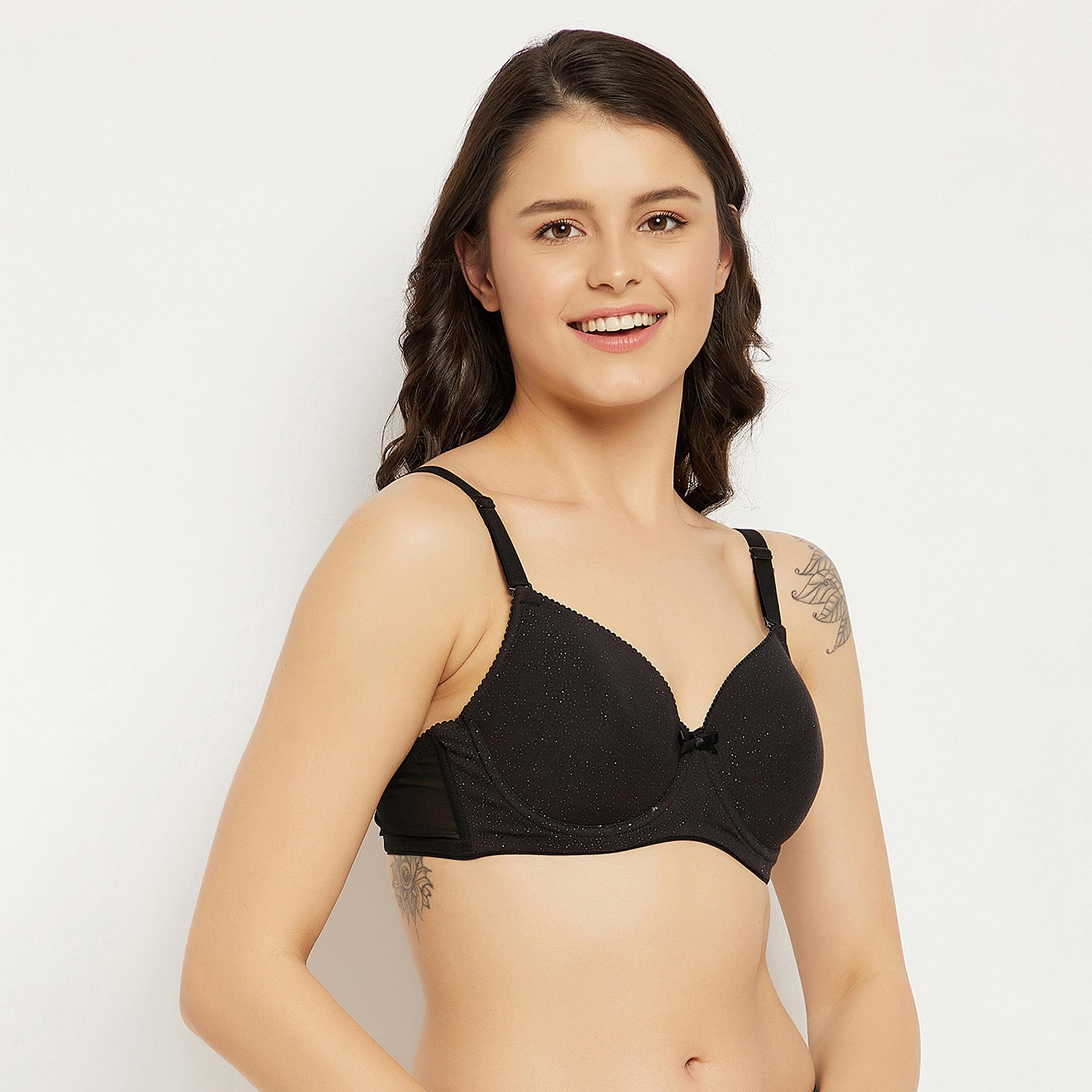 Clovia Padded Underwired Full Cup Multiway Women's T-Shirt Bra in Black - Cotton-women-clothing-lingerie-bras-image-3