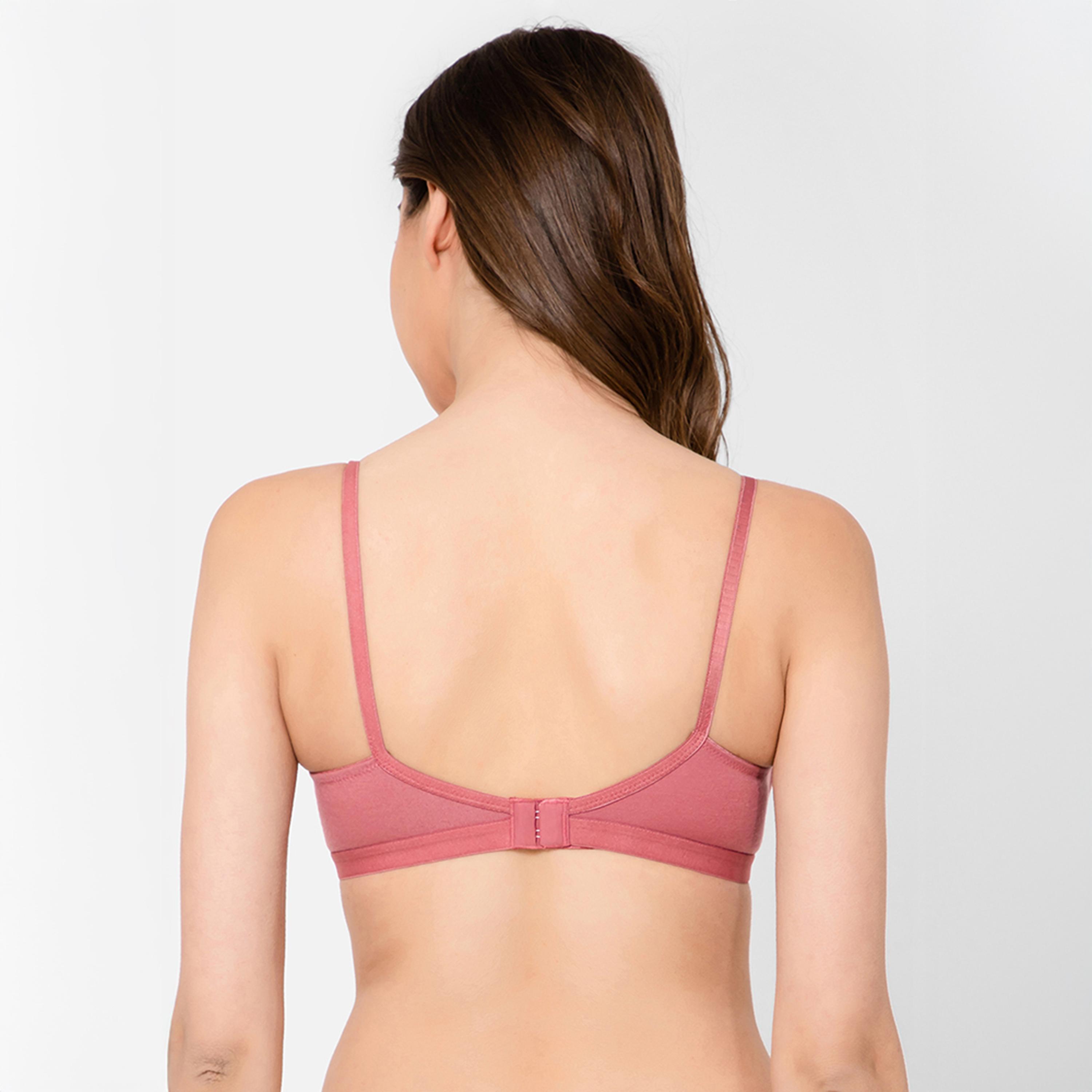 حمالة صدر تي شيرت غير مبطنة، بدون سلك، بتغطية كاملة - قطن وردي سلموني من كلوفيا-women-clothing-lingerie-bras-image-4