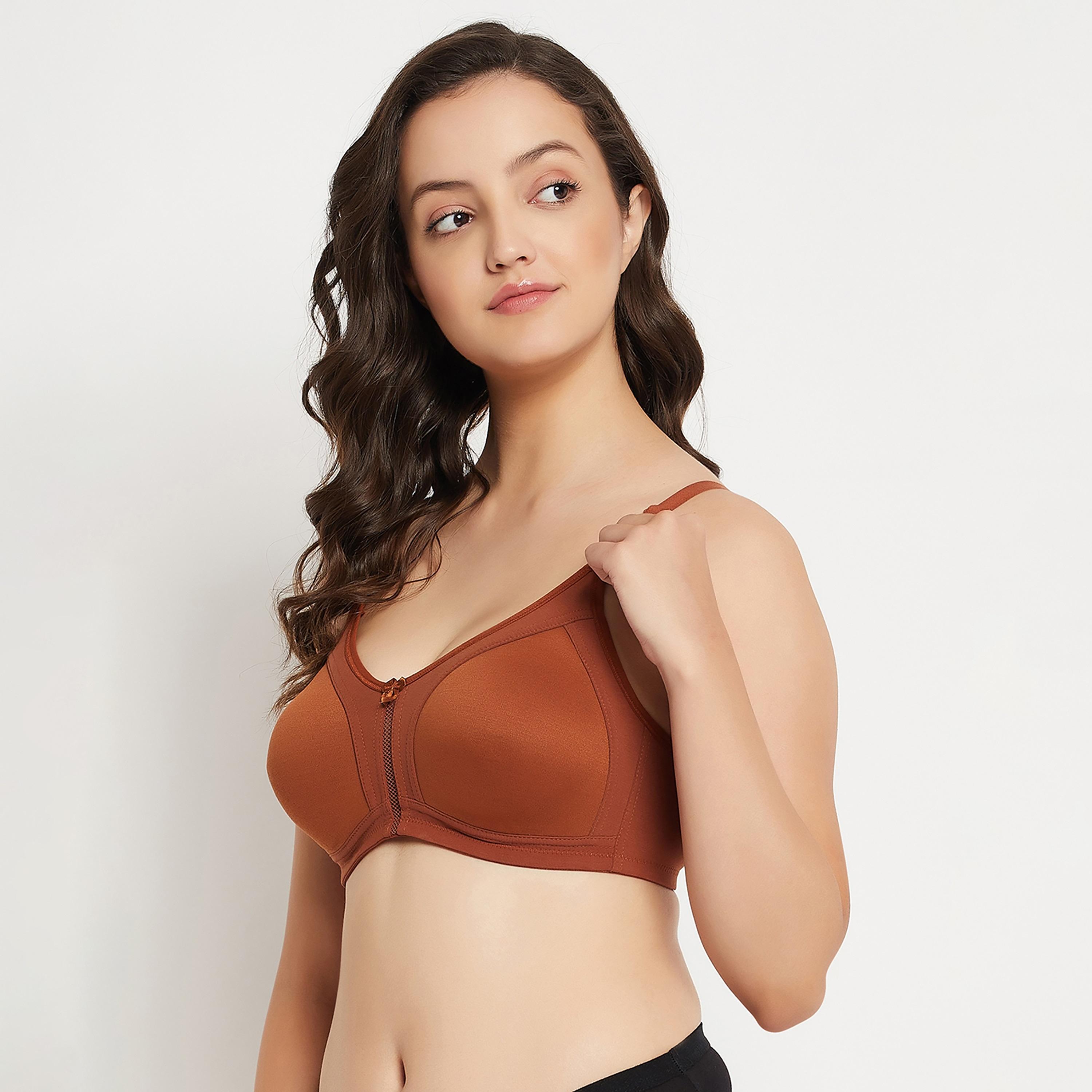 حمالة صدر نسائية كاملة الحجم غير مبطنة وبدون سلك بلون بني من كلوفيا - قطن-women-clothing-lingerie-bras-image-2