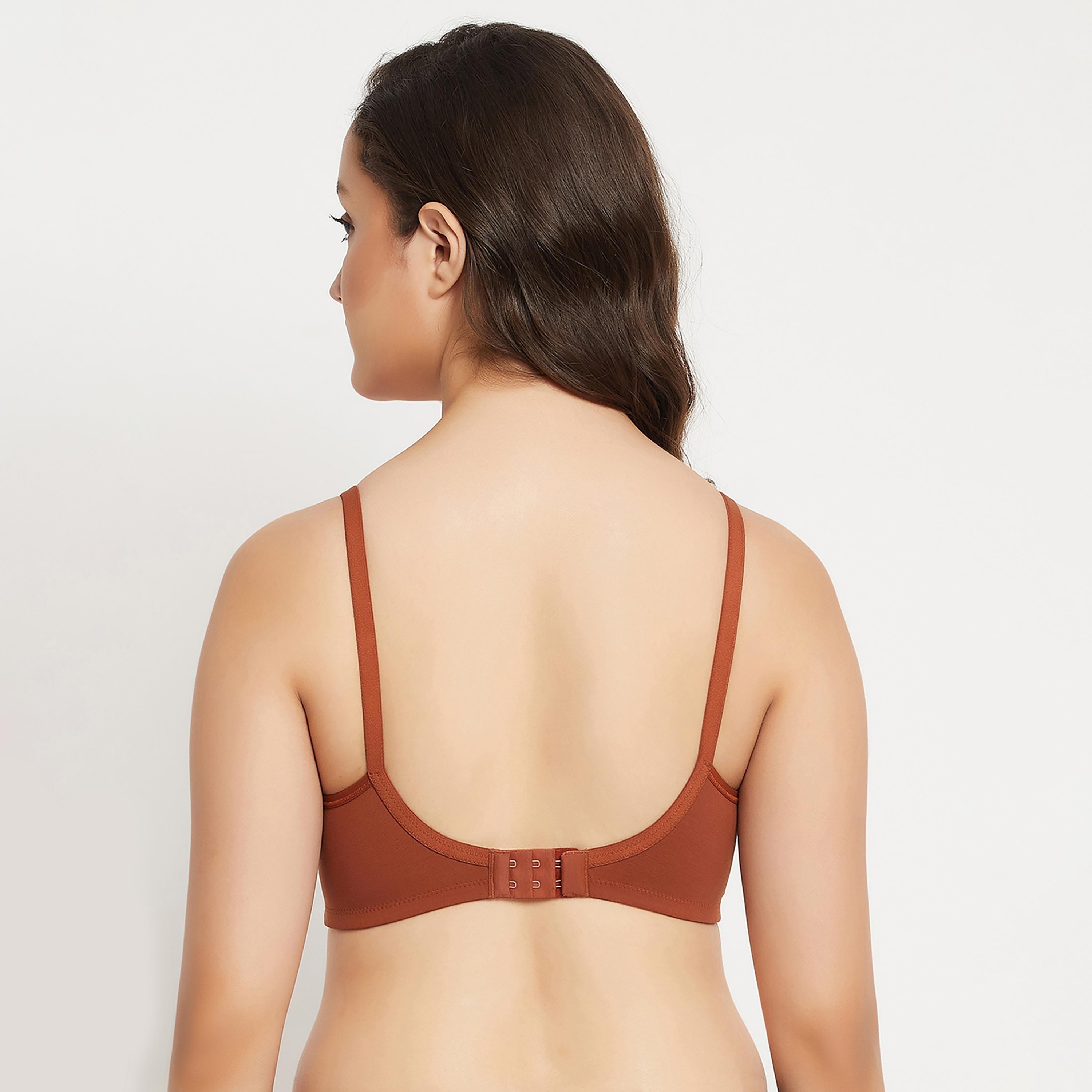 حمالة صدر نسائية كاملة الحجم غير مبطنة وبدون سلك بلون بني من كلوفيا - قطن-women-clothing-lingerie-bras-image-4