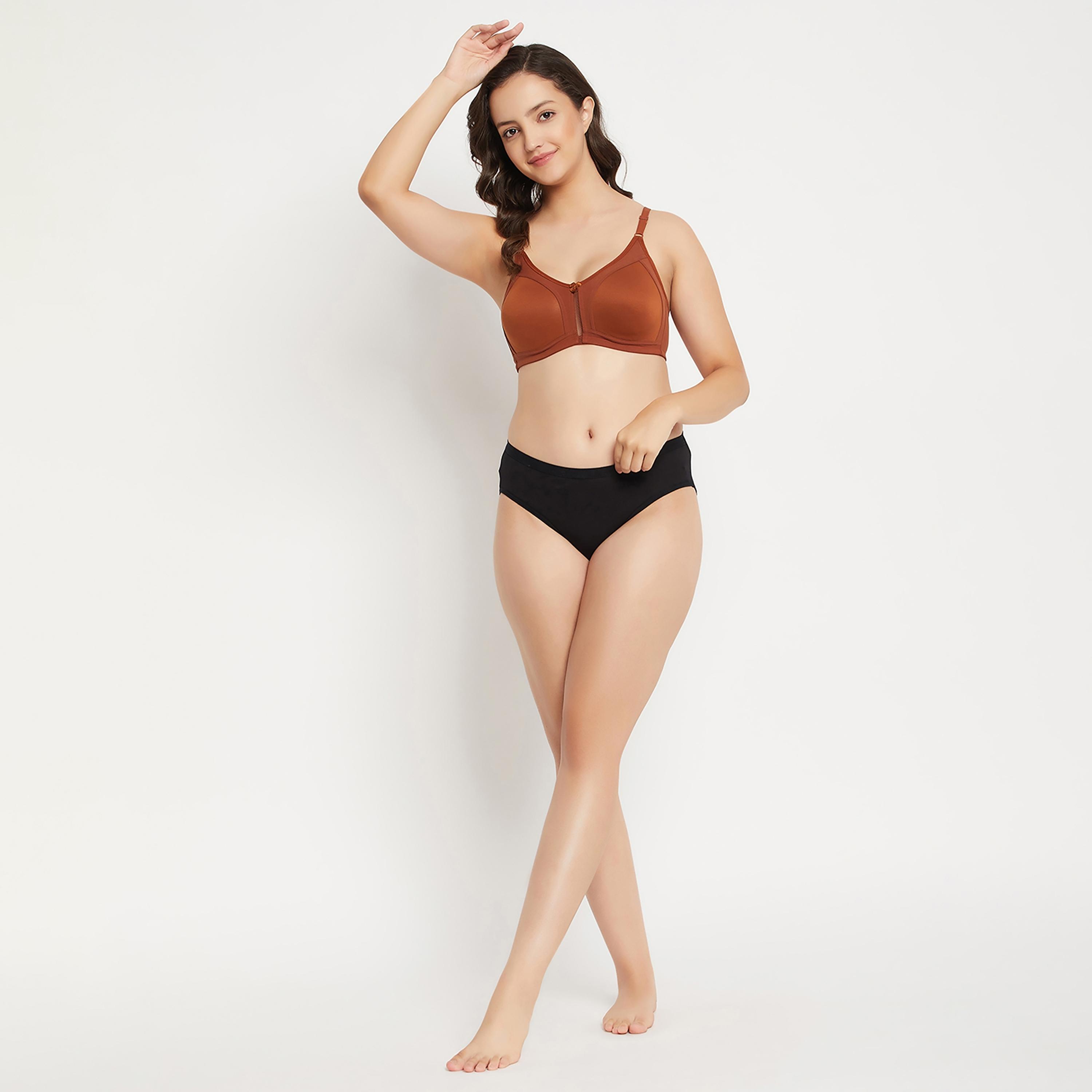 حمالة صدر نسائية كاملة الحجم غير مبطنة وبدون سلك بلون بني من كلوفيا - قطن-women-clothing-lingerie-bras-image-7