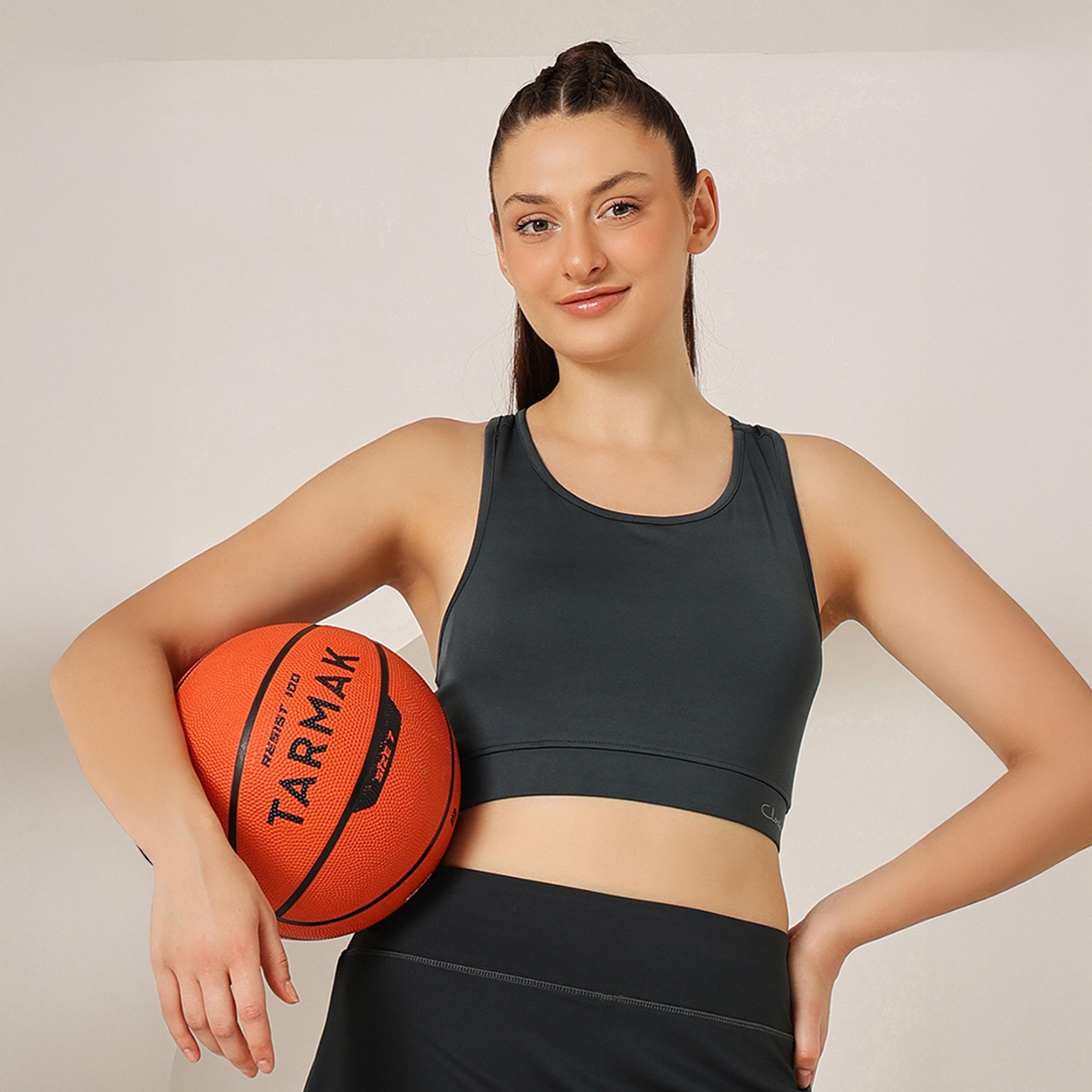 Clovia Medium Impact Padded Women's Sports Bra with Removable Cups in Dark Grey-women-clothing-lingerie-bras-image-3