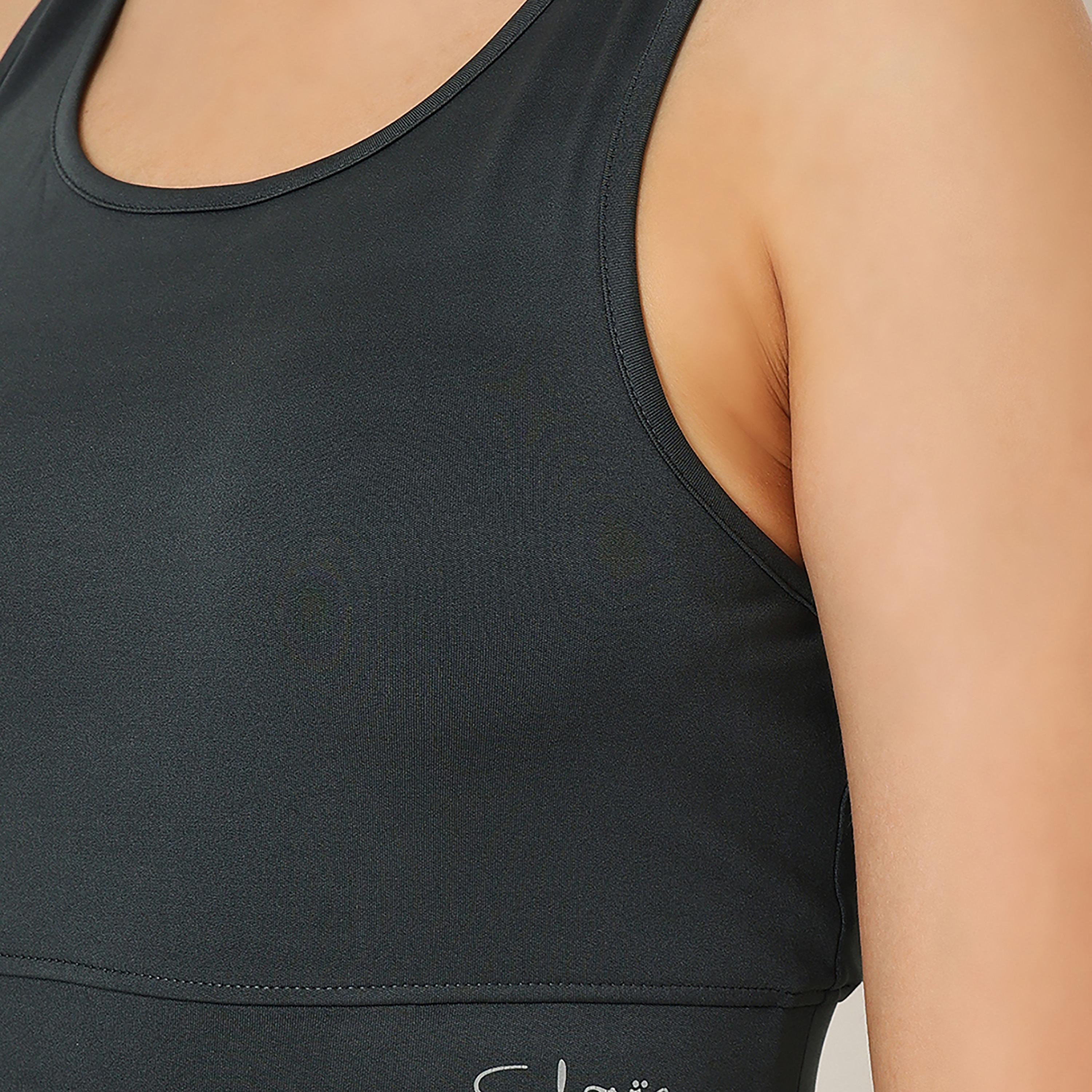 Clovia Medium Impact Padded Women's Sports Bra with Removable Cups in Dark Grey-women-clothing-lingerie-bras-image-5