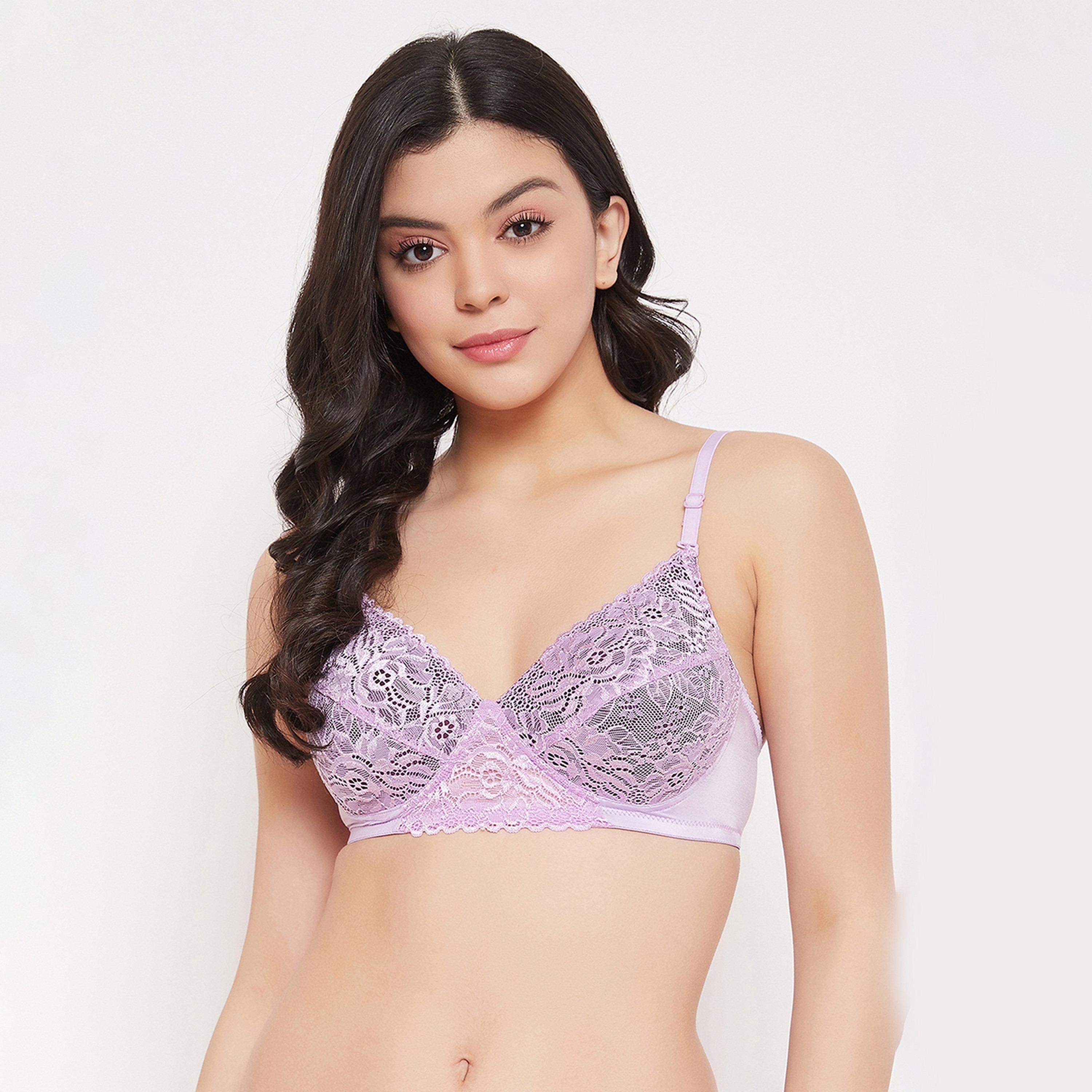 Clovia Padded Non-Wired Full Cup Women's Multiway Bra in Lilac - Lace-women-clothing-lingerie-bras-image-1
