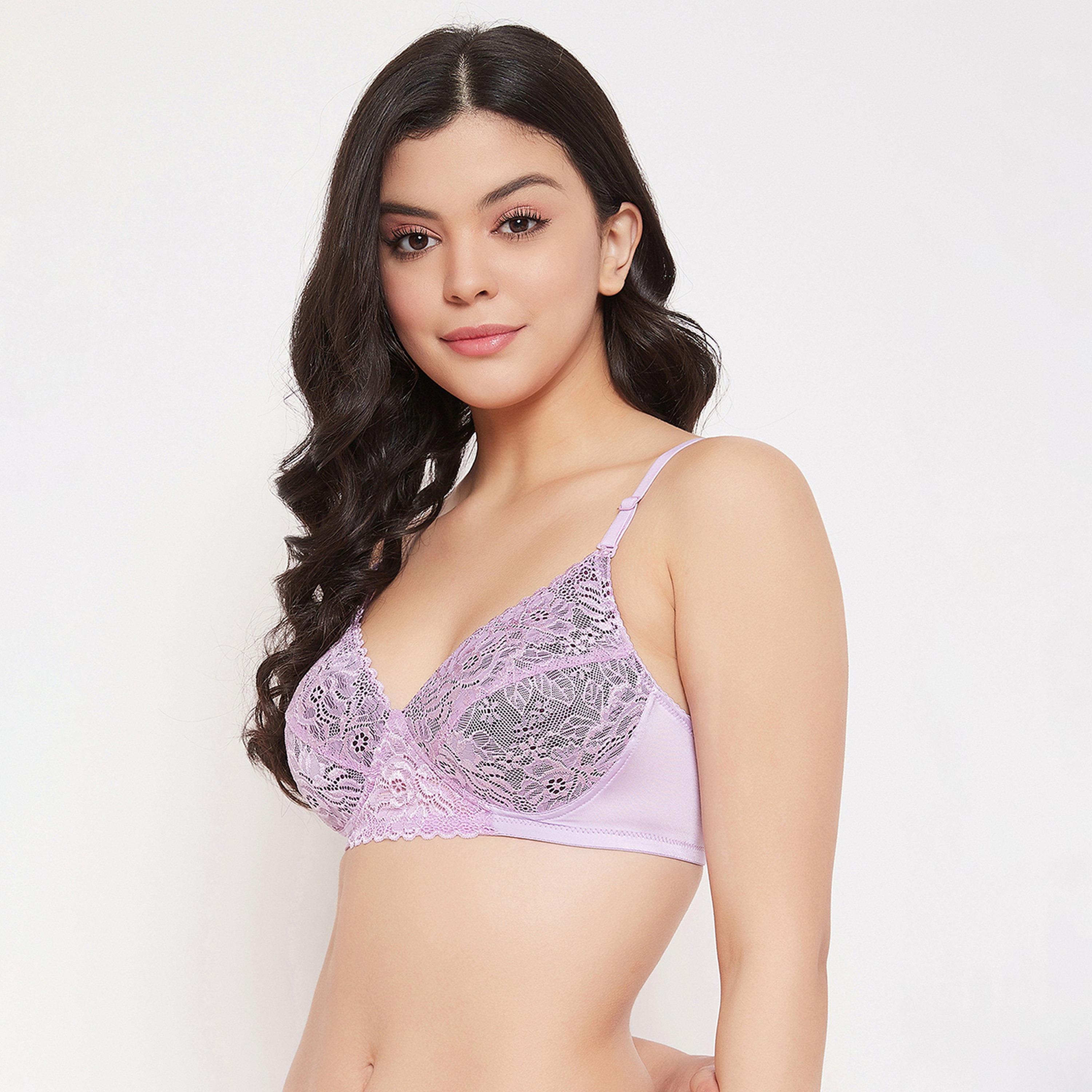 Clovia Padded Non-Wired Full Cup Women's Multiway Bra in Lilac - Lace-women-clothing-lingerie-bras-image-2