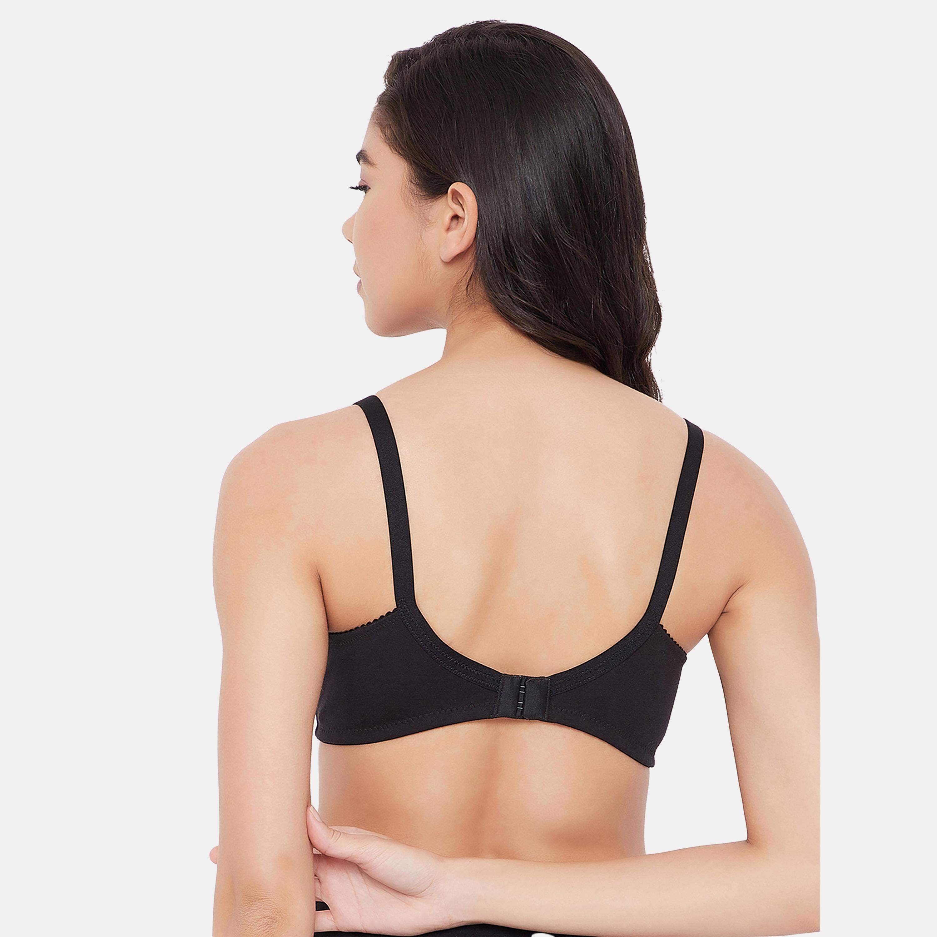 حمالة صدر نسائية كاملة الشكل غير مبطنة وبدون سلك باللون الأسود من كلوفيا - قطن ودانتيل-women-clothing-lingerie-bras-image-4