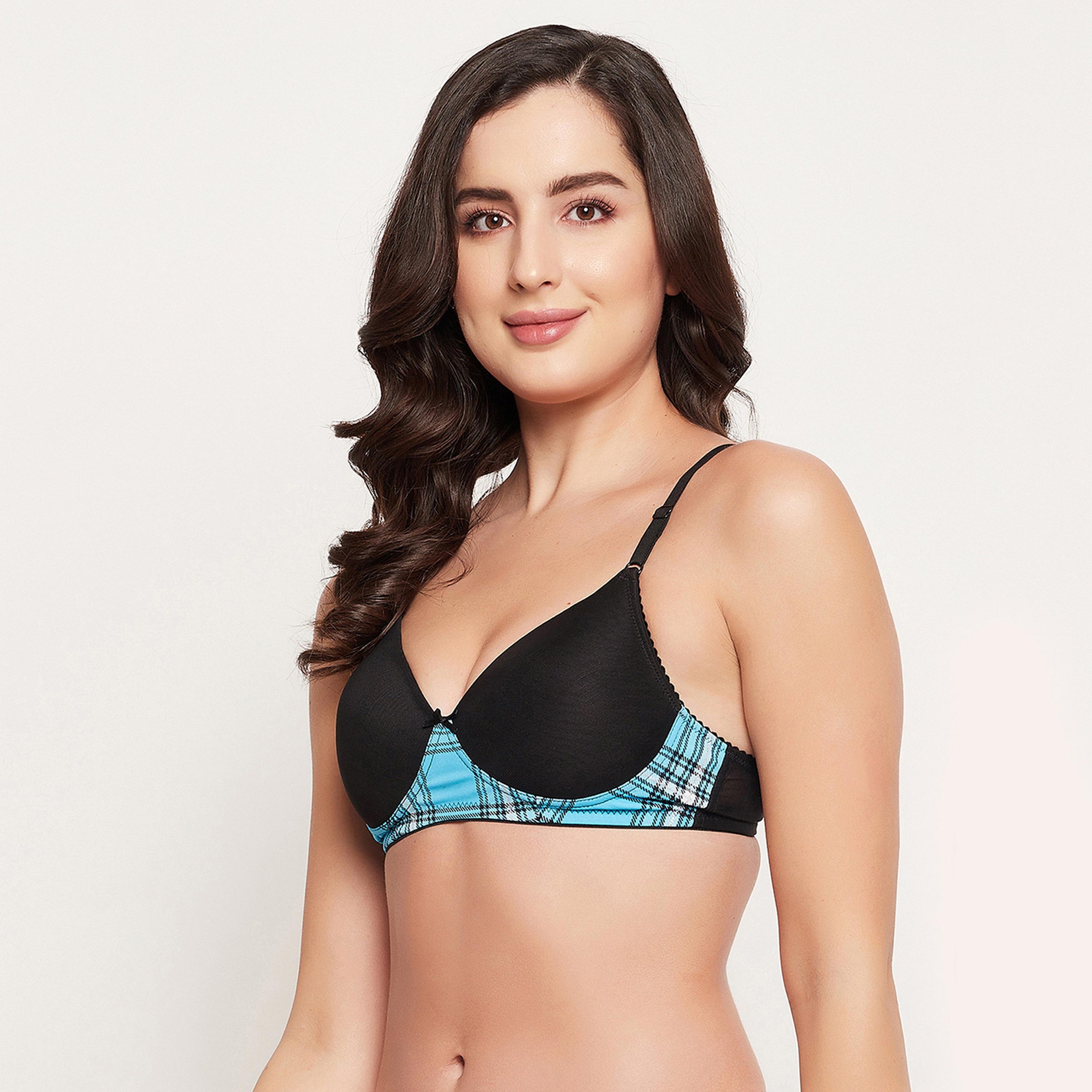 Clovia Level 1 Push-Up Non-Wired Demi Cup Women's T-Shirt Bra in Black-women-clothing-lingerie-bras-image-2