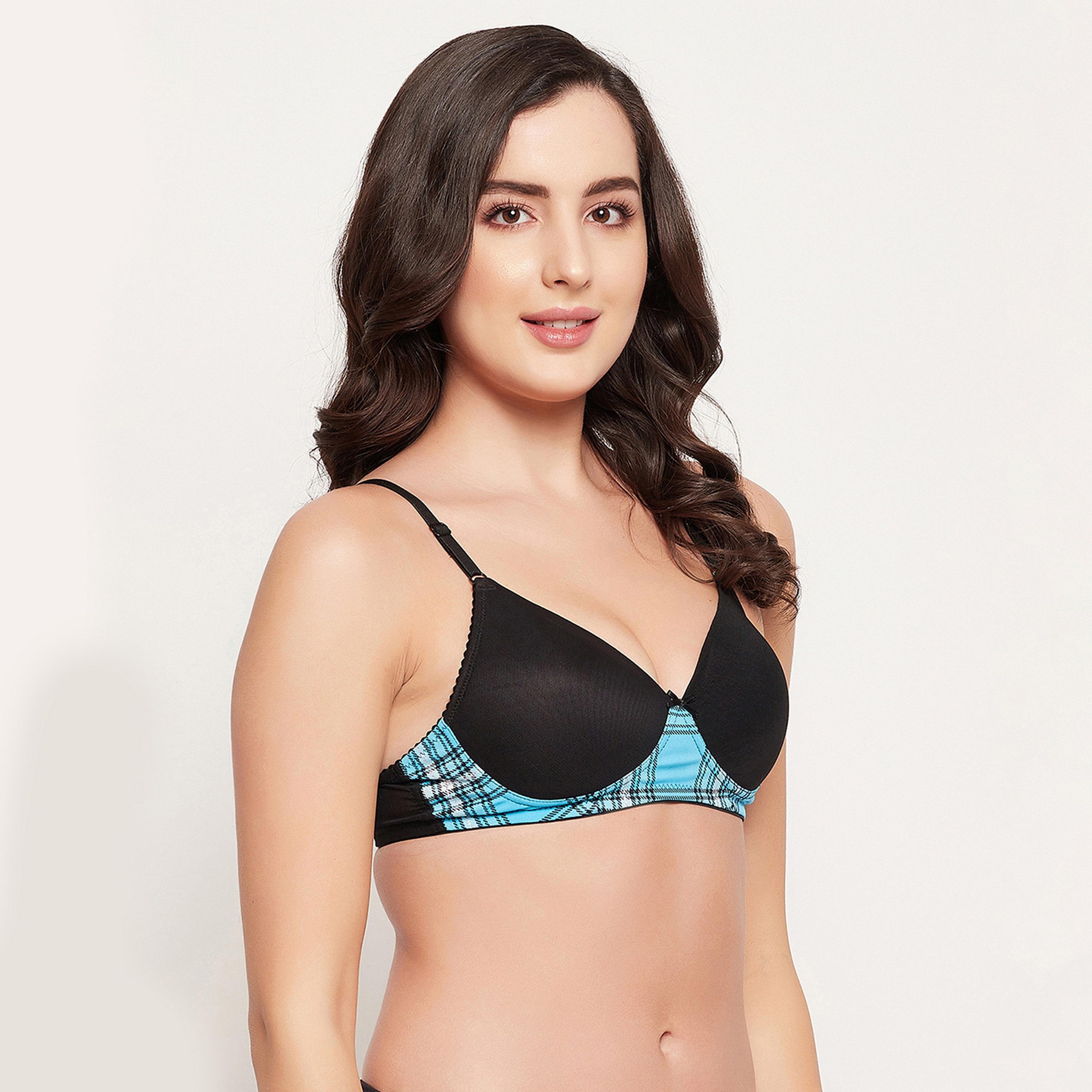 Clovia Level 1 Push-Up Non-Wired Demi Cup Women's T-Shirt Bra in Black-women-clothing-lingerie-bras-image-3