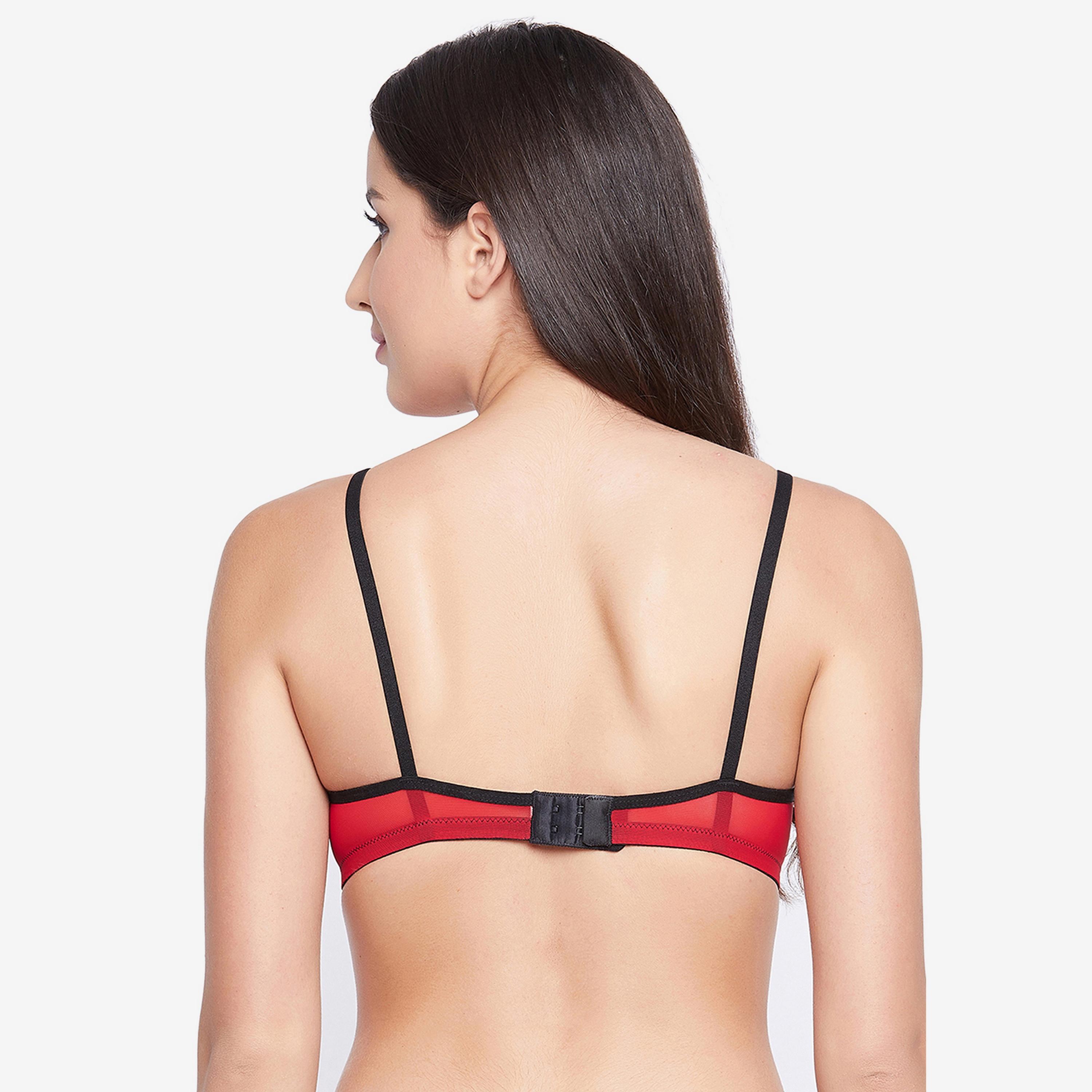 Clovia Padded Non-Wired Full Cup Women's T-Shirt Bra in Coral Red-women-clothing-lingerie-bras-image-4