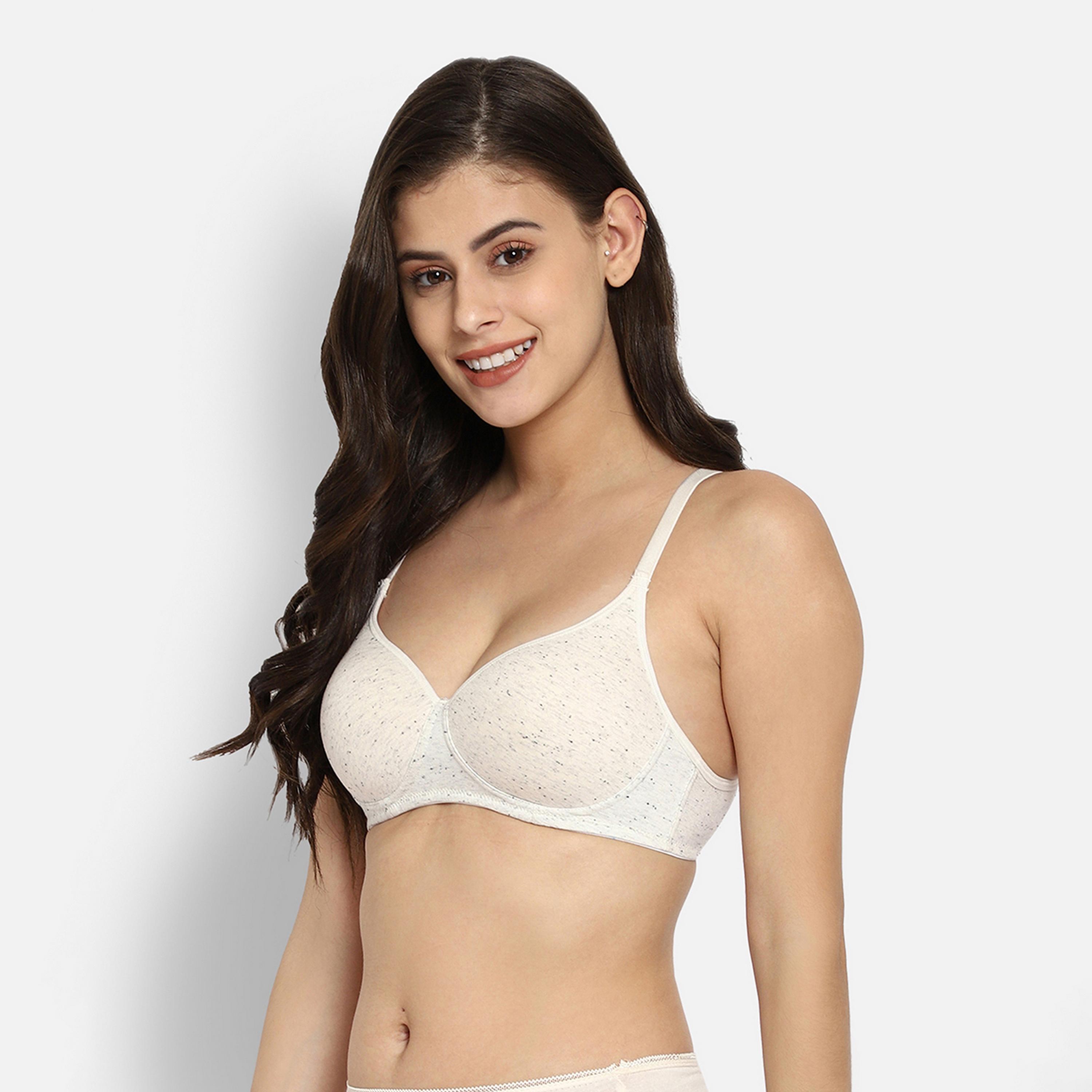 Clovia Padded Non-Wired Full Cup Women's T-Shirt Bra in White - Cotton-women-clothing-lingerie-bras-image-2