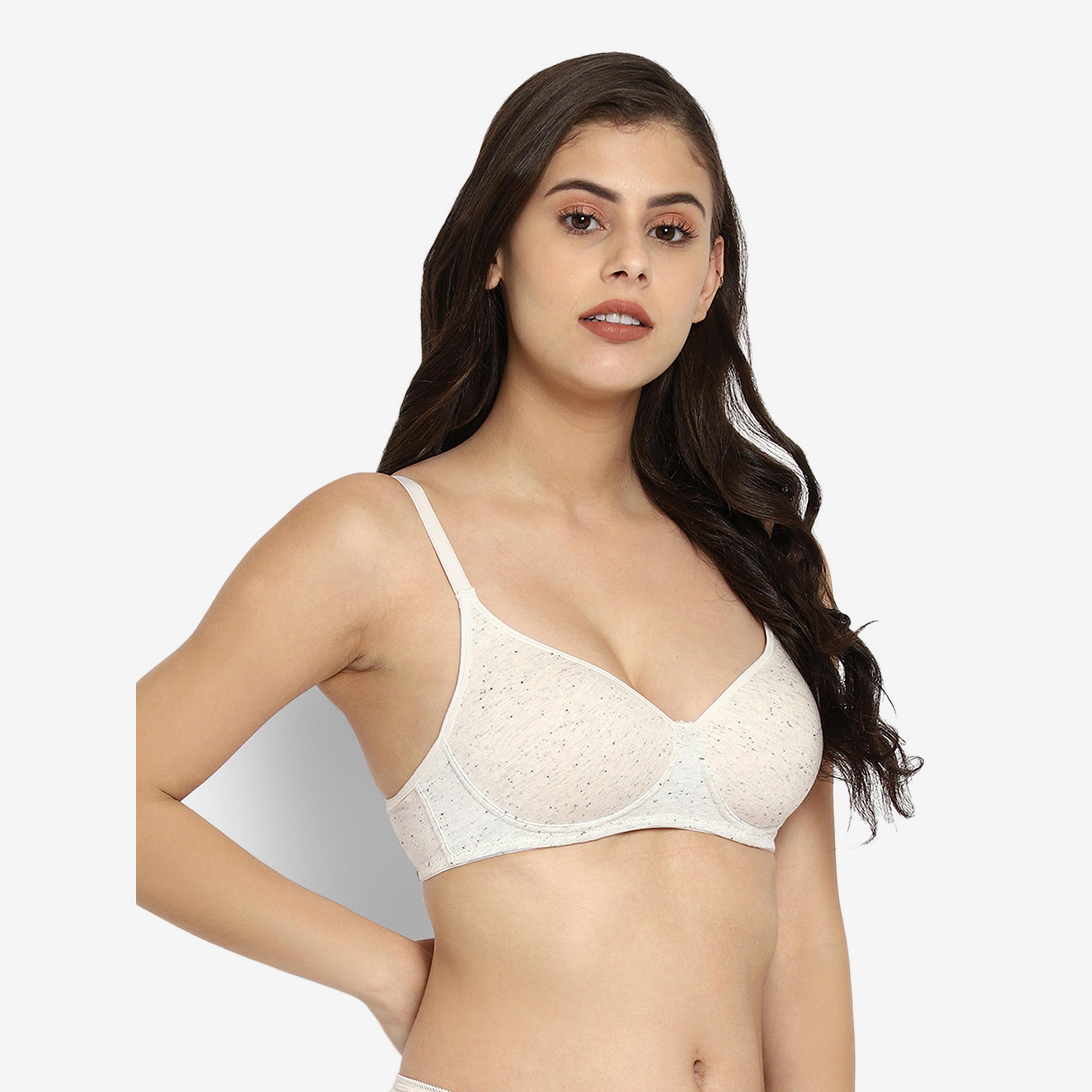 Clovia Padded Non-Wired Full Cup Women's T-Shirt Bra in White - Cotton-women-clothing-lingerie-bras-image-3