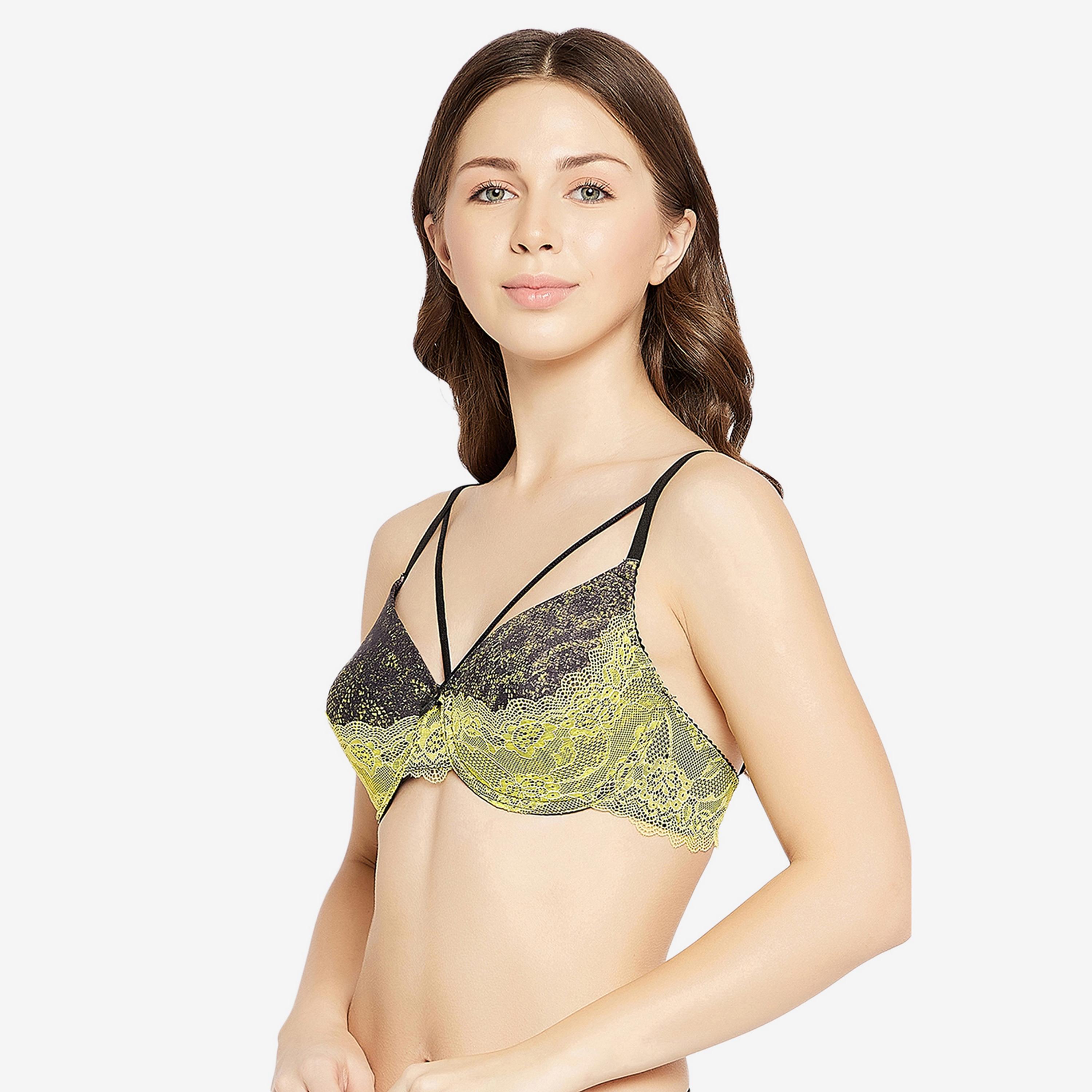حمالة صدر نسائية مبطنة بسلك كامل من كلوفيا باللون الأسود - دانتيل-women-clothing-lingerie-bras-image-2