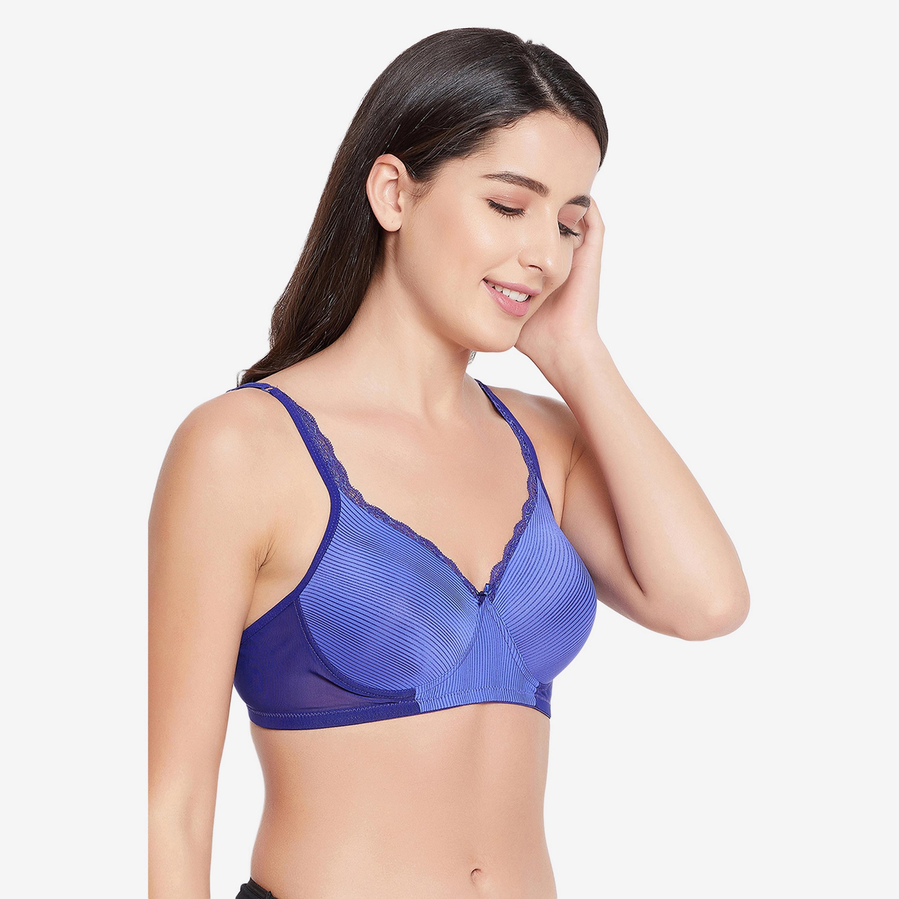 Clovia Padded Non-Wired Full Cup Printed Women's T-Shirt Bra in Blue-women-clothing-lingerie-bras-image-3