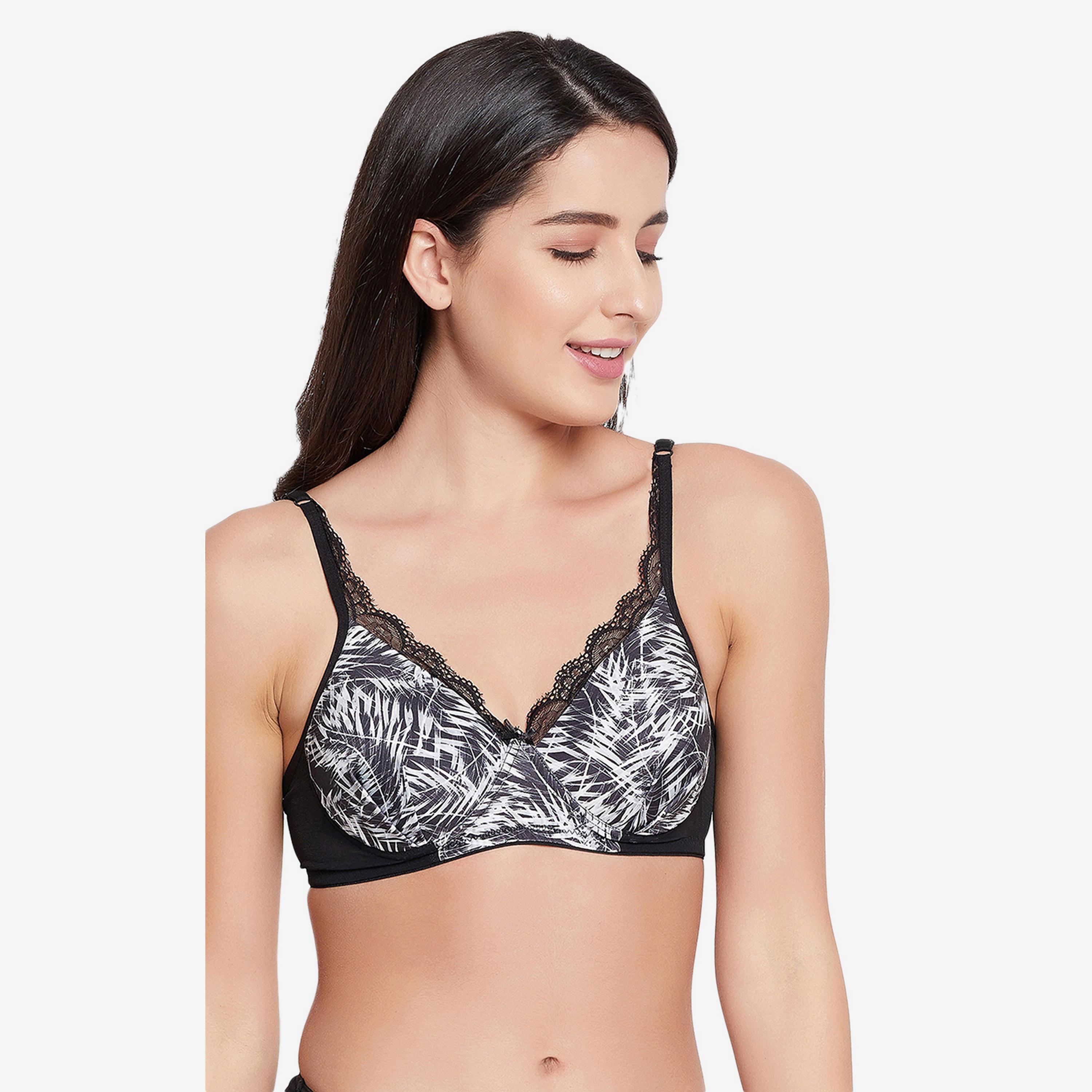 Clovia Padded Non-Wired Full Cup Abstract Print Women's T-Shirt Bra in Black-women-clothing-lingerie-bras-image-3