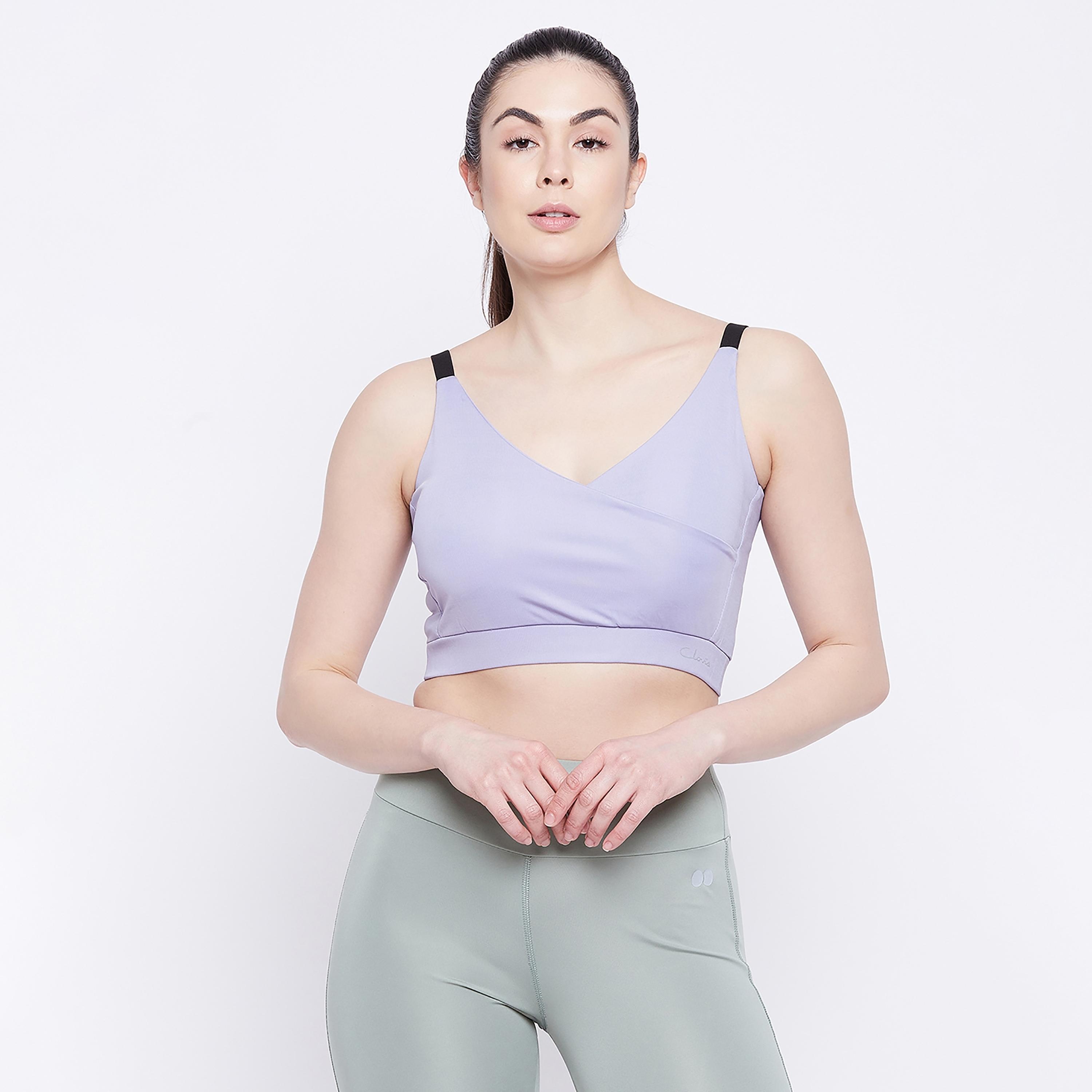 صدرية رياضية غير سلكية متوسطة سادة من كلوفيا-women-clothing-sportswearandactivewear-sportsbras-image-2