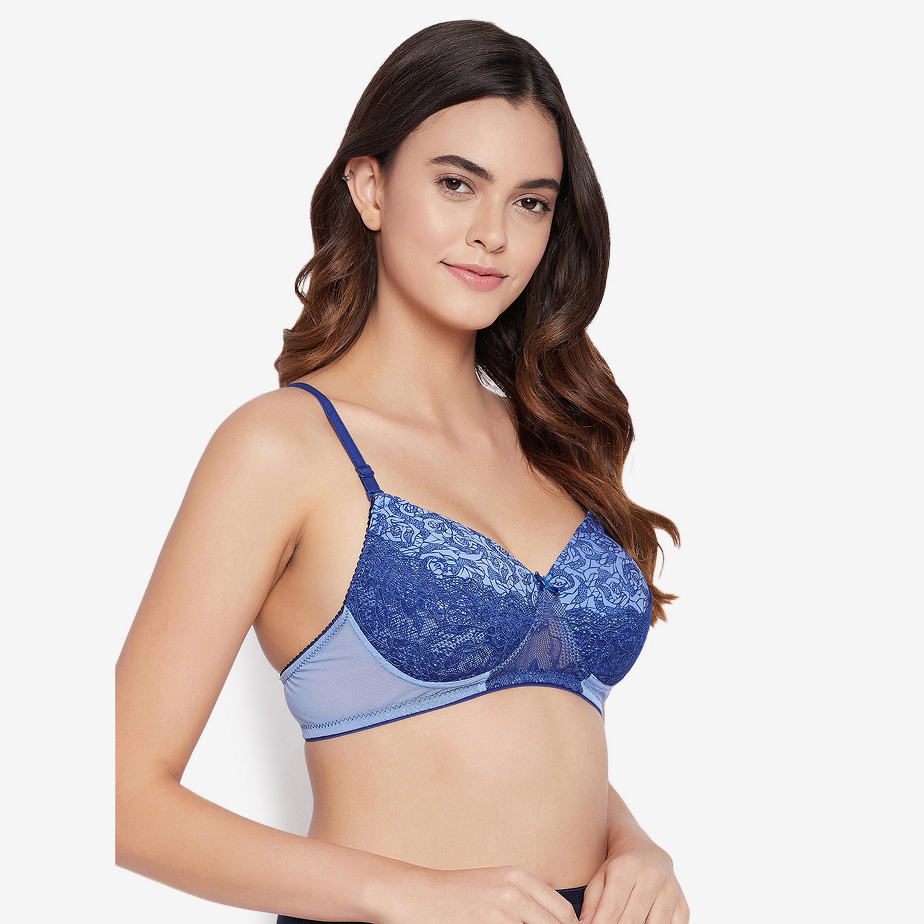 Clovia Padded Non-Wired Full Cup Floral Print Women's Multiway Bra in Powder Blue - Lace-women-clothing-lingerie-bras-image-3