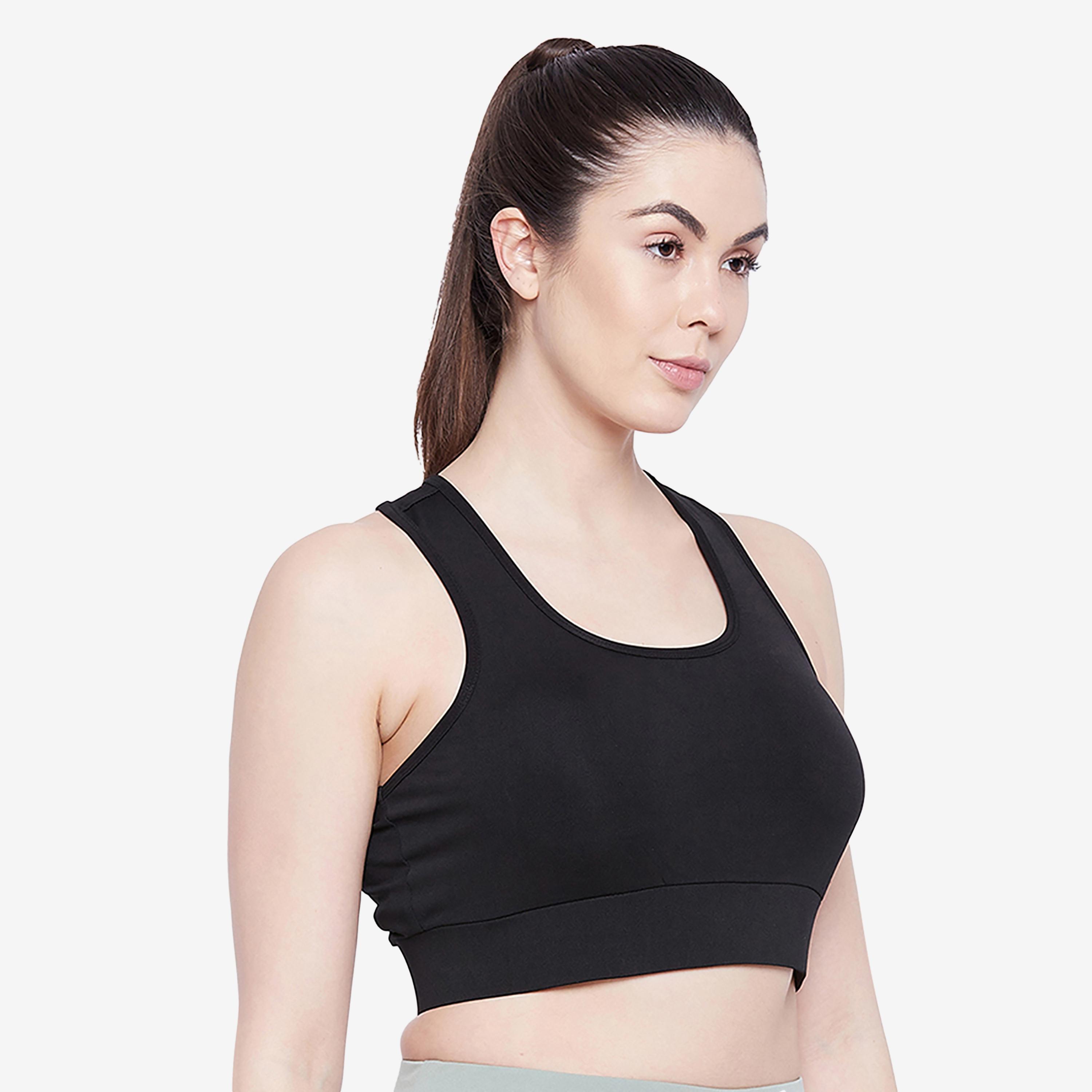 Clovia Medium Impact Padded Non-Wired Women's Sports Bra in Black with Removable Cups-women-clothing-sportswearandactivewear-sportsbras-image-3